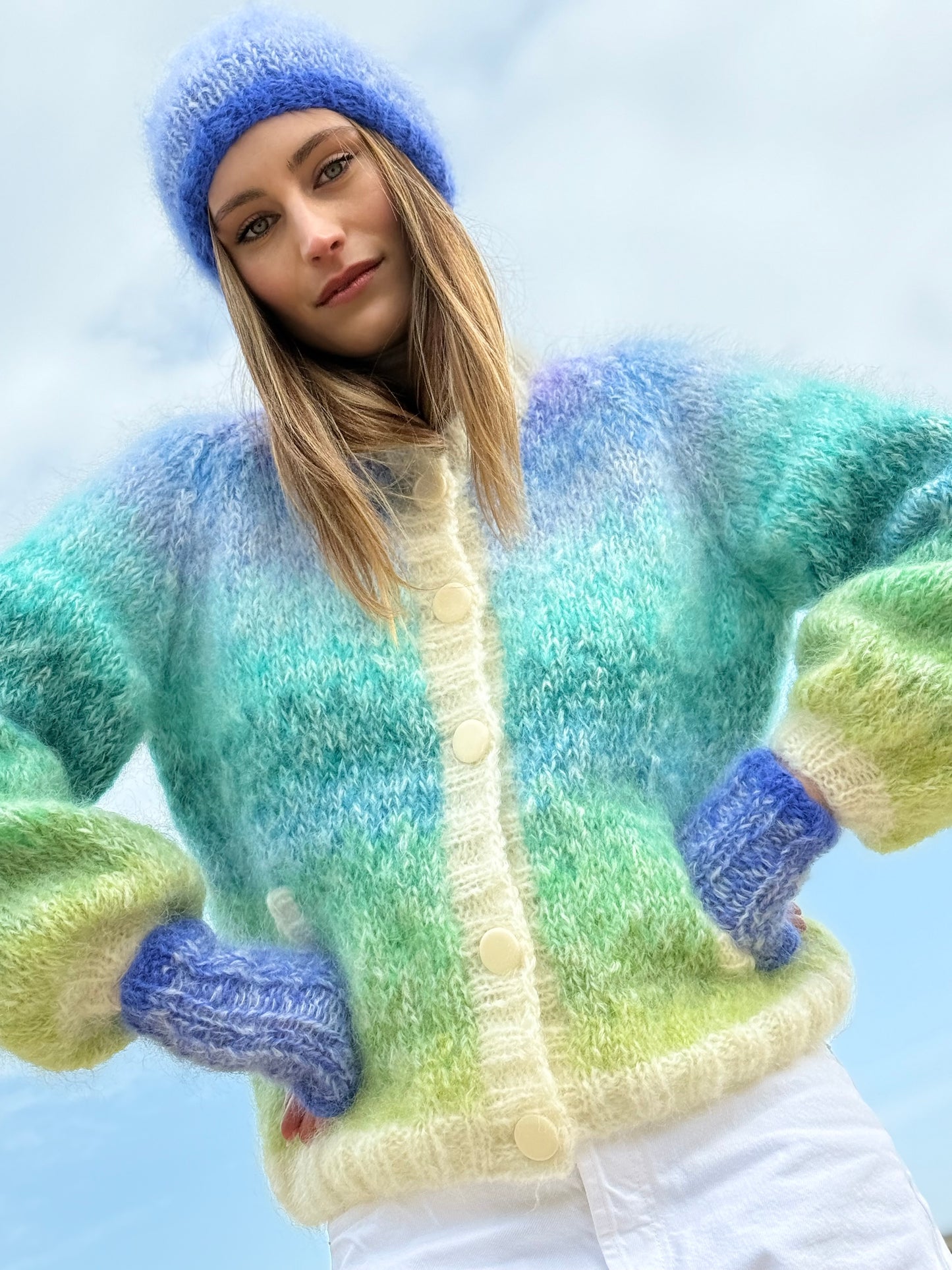 BOMBERS NUAGE MULTICOLORE BLEU/VERT