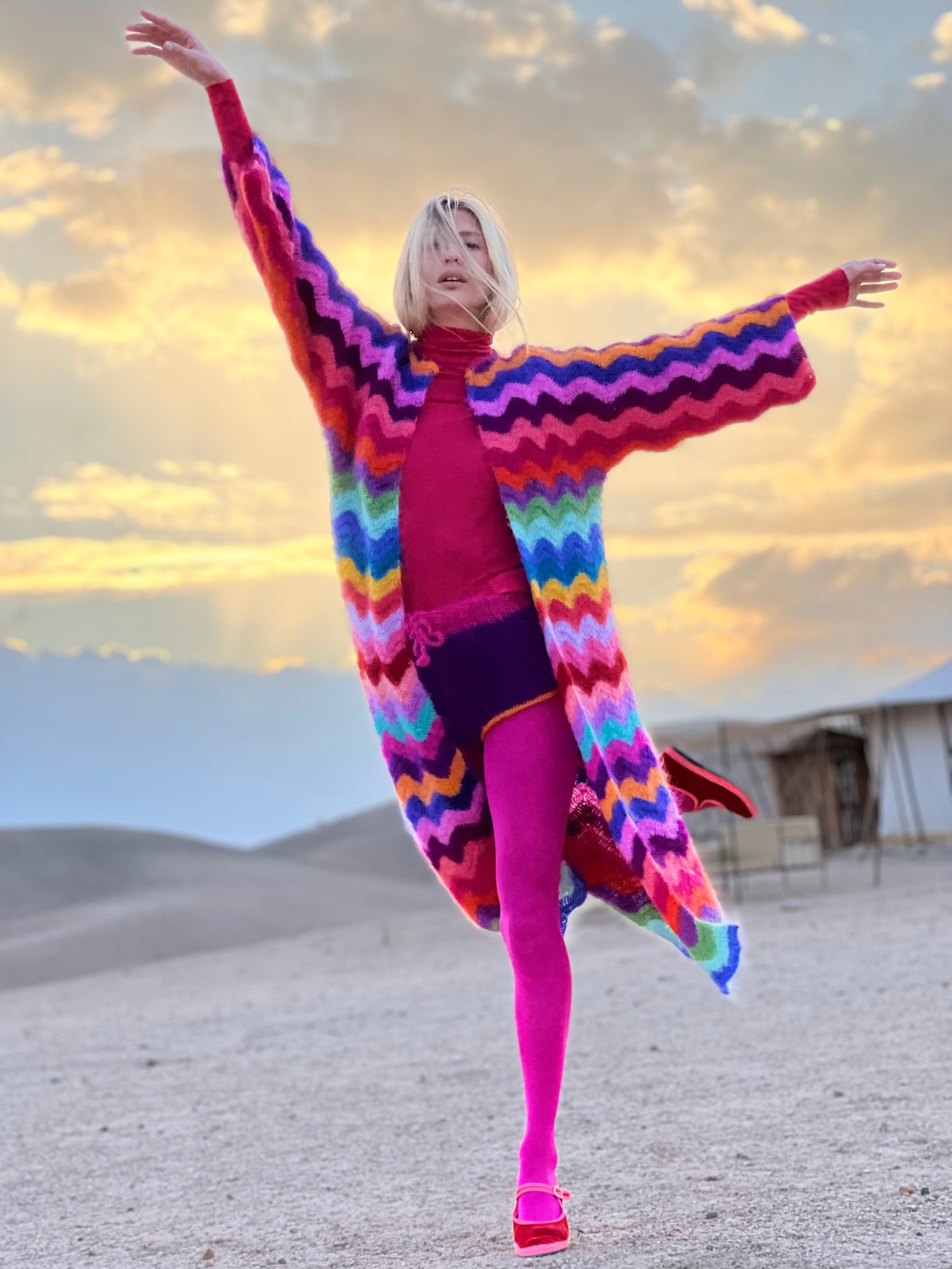 COAT WAVE MOHAIR MULTICOLOR