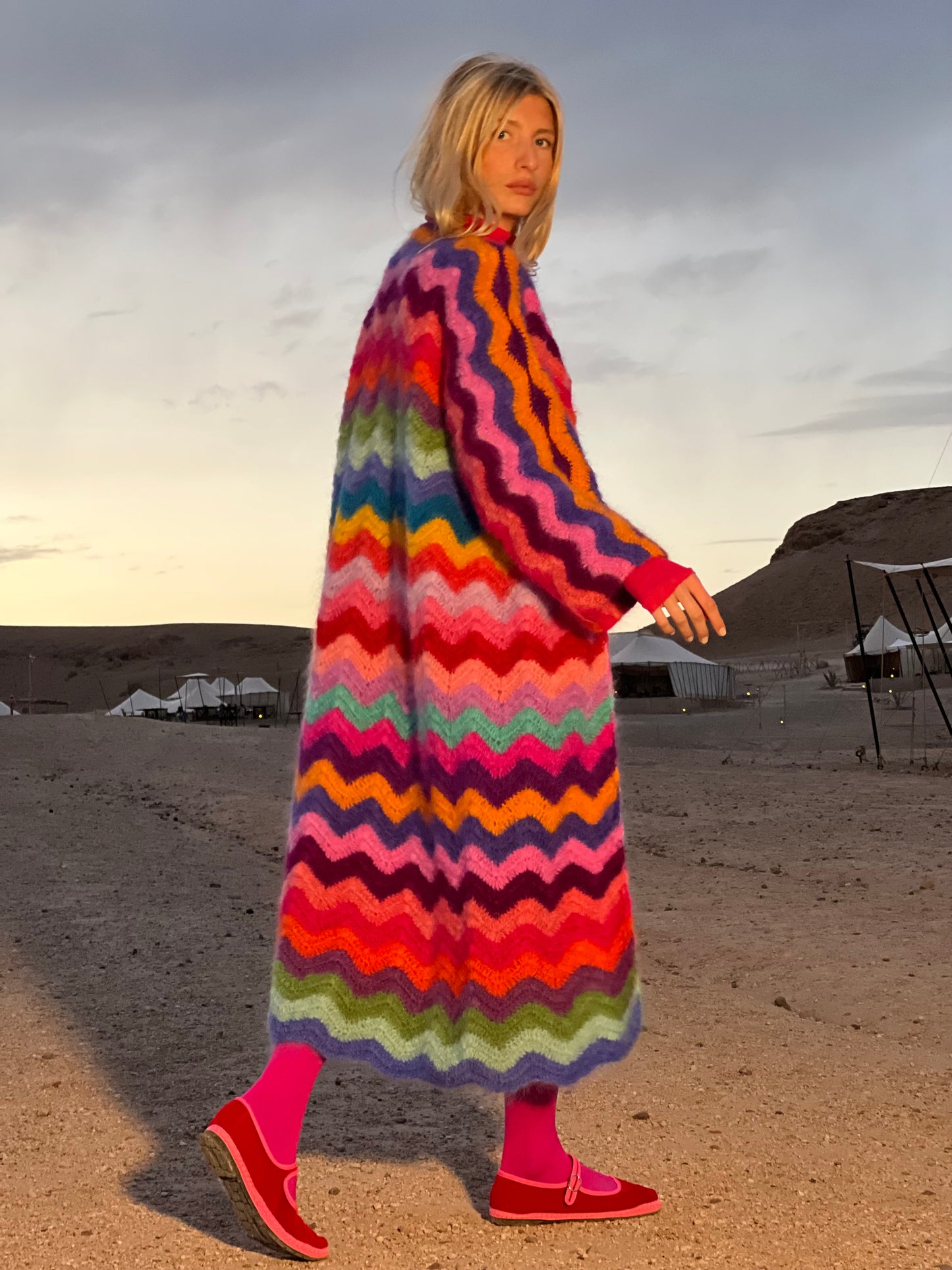 COAT WAVE MOHAIR MULTICOLOR