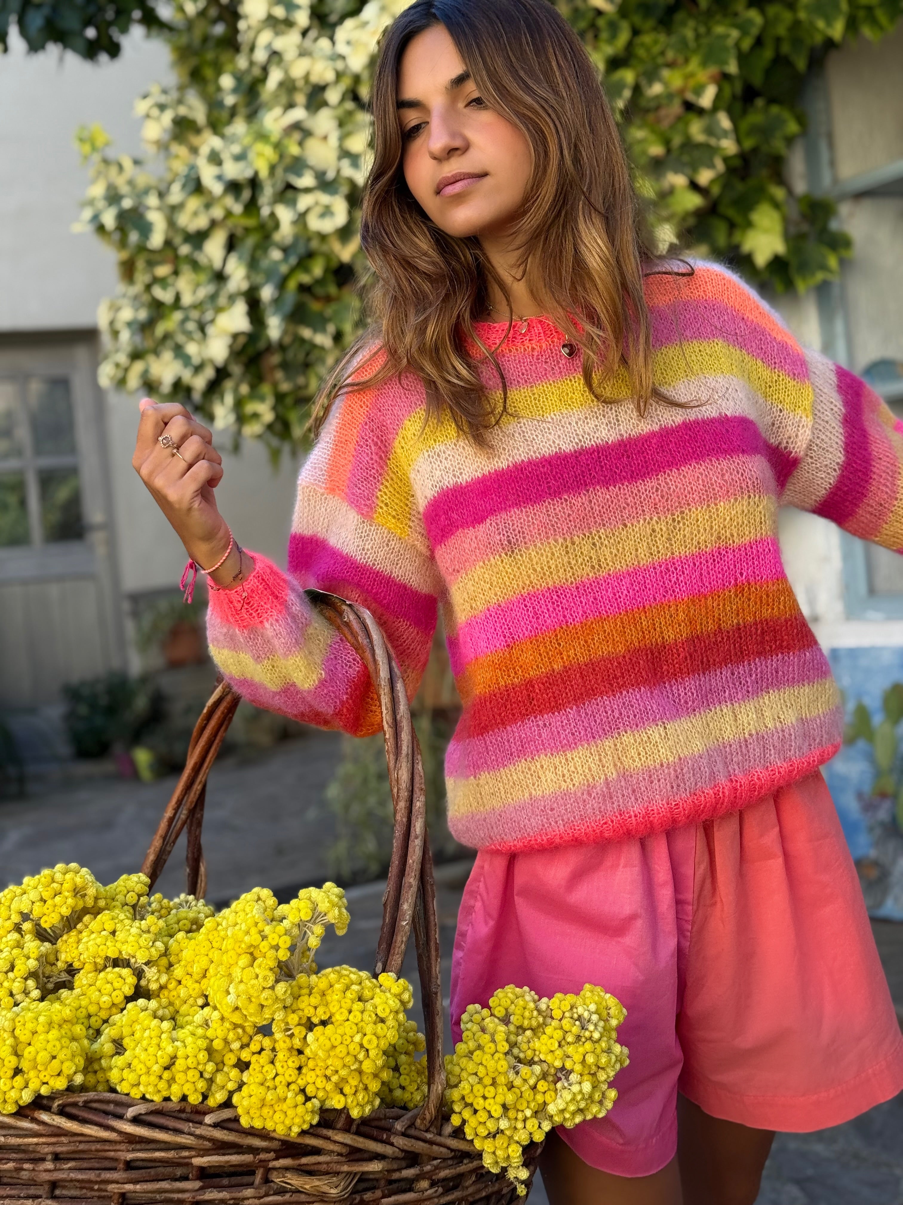 SWEATER MULTISTRIPES PINK – Rose Carmine