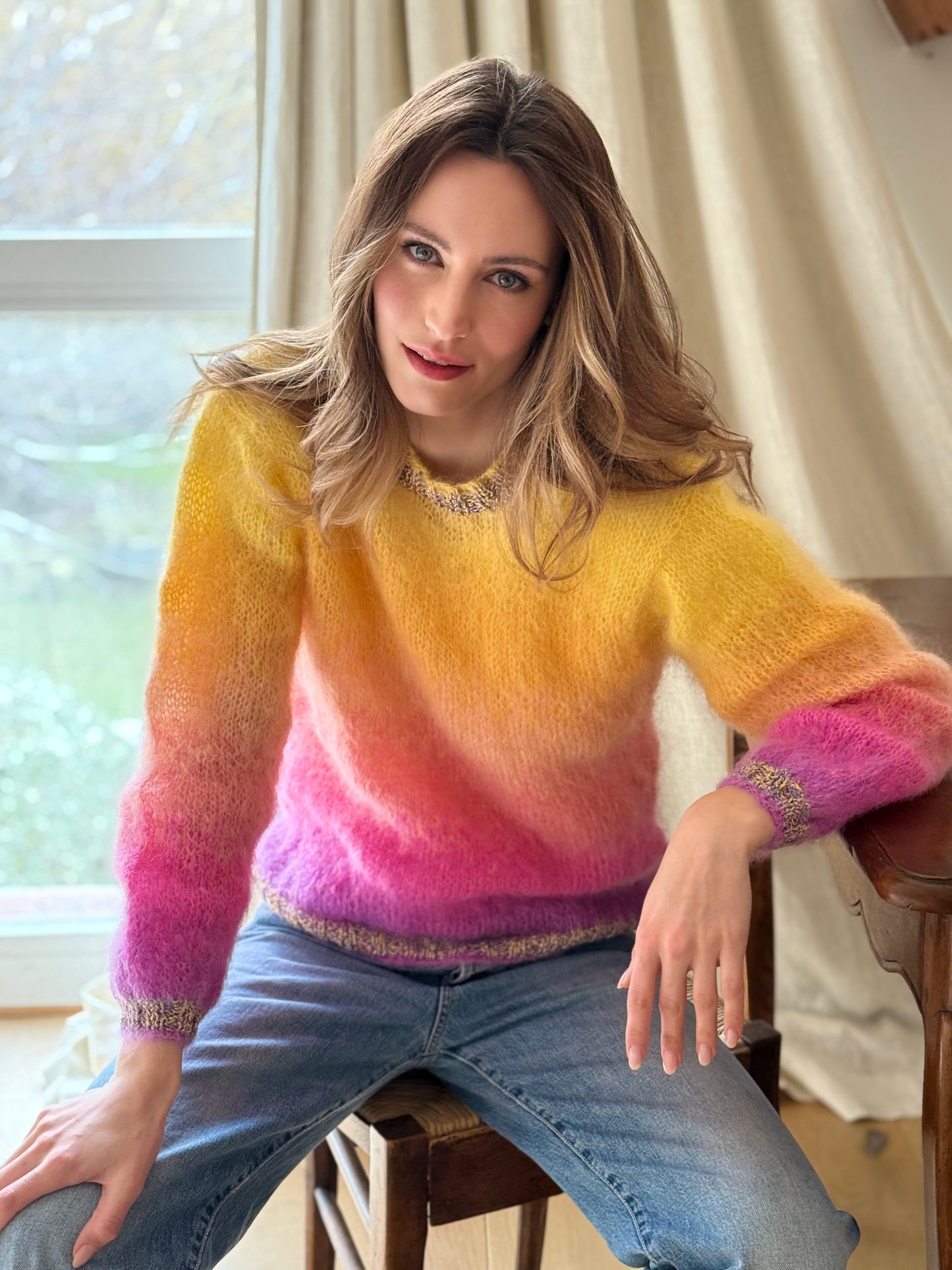 SWEATER TIE&DYE JAUNE/LILAS
