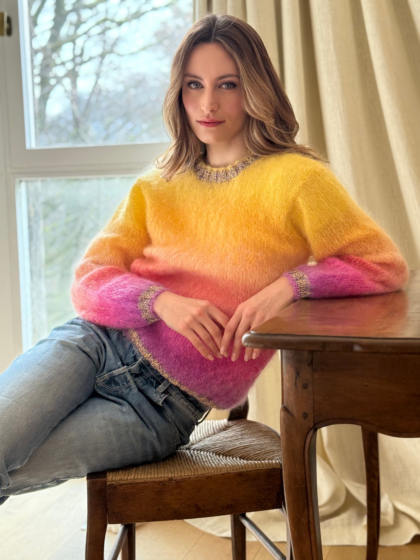 SWEATER TIE&DYE JAUNE/LILAS