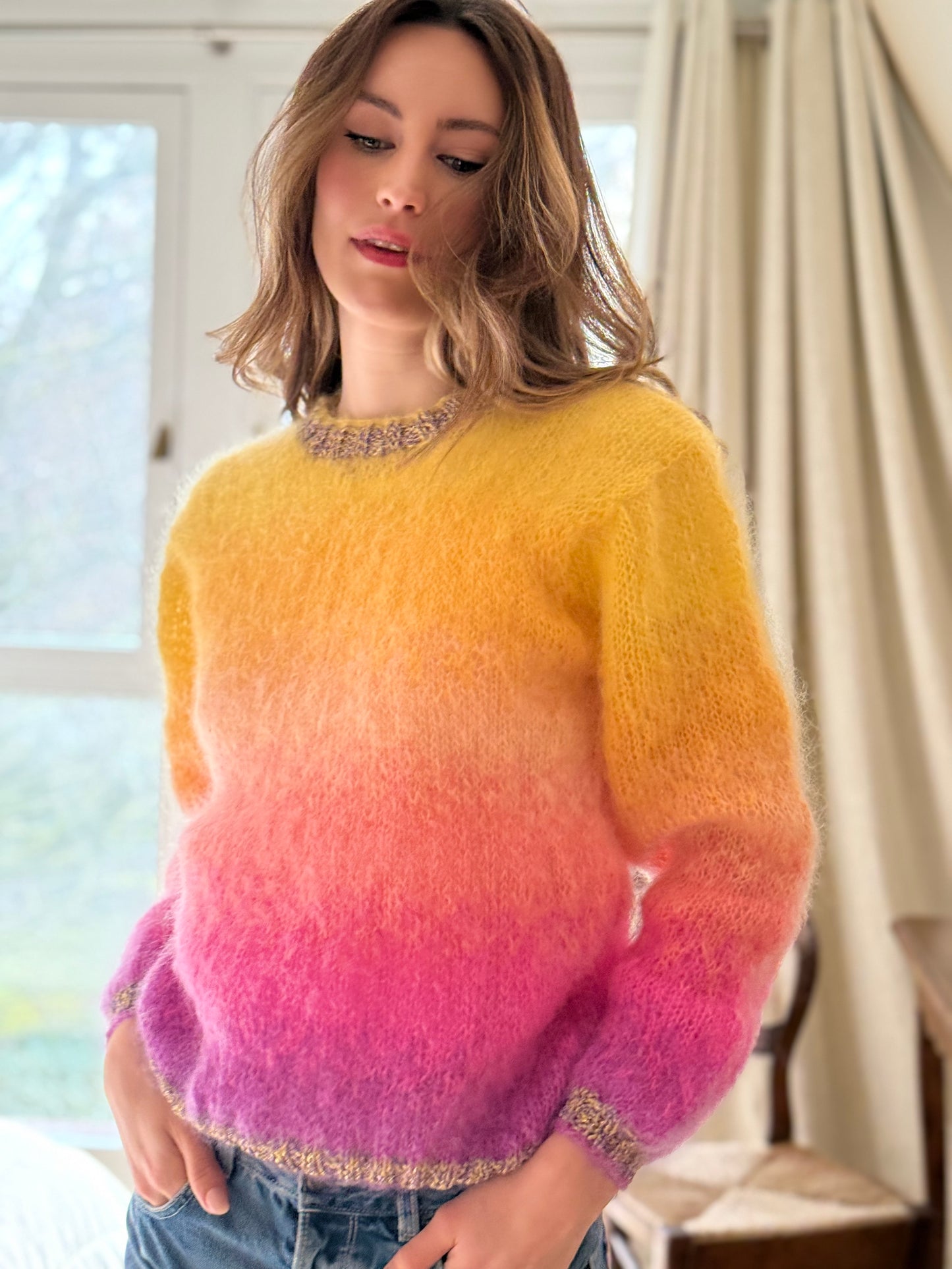SWEATER TIE&DYE JAUNE/LILAS
