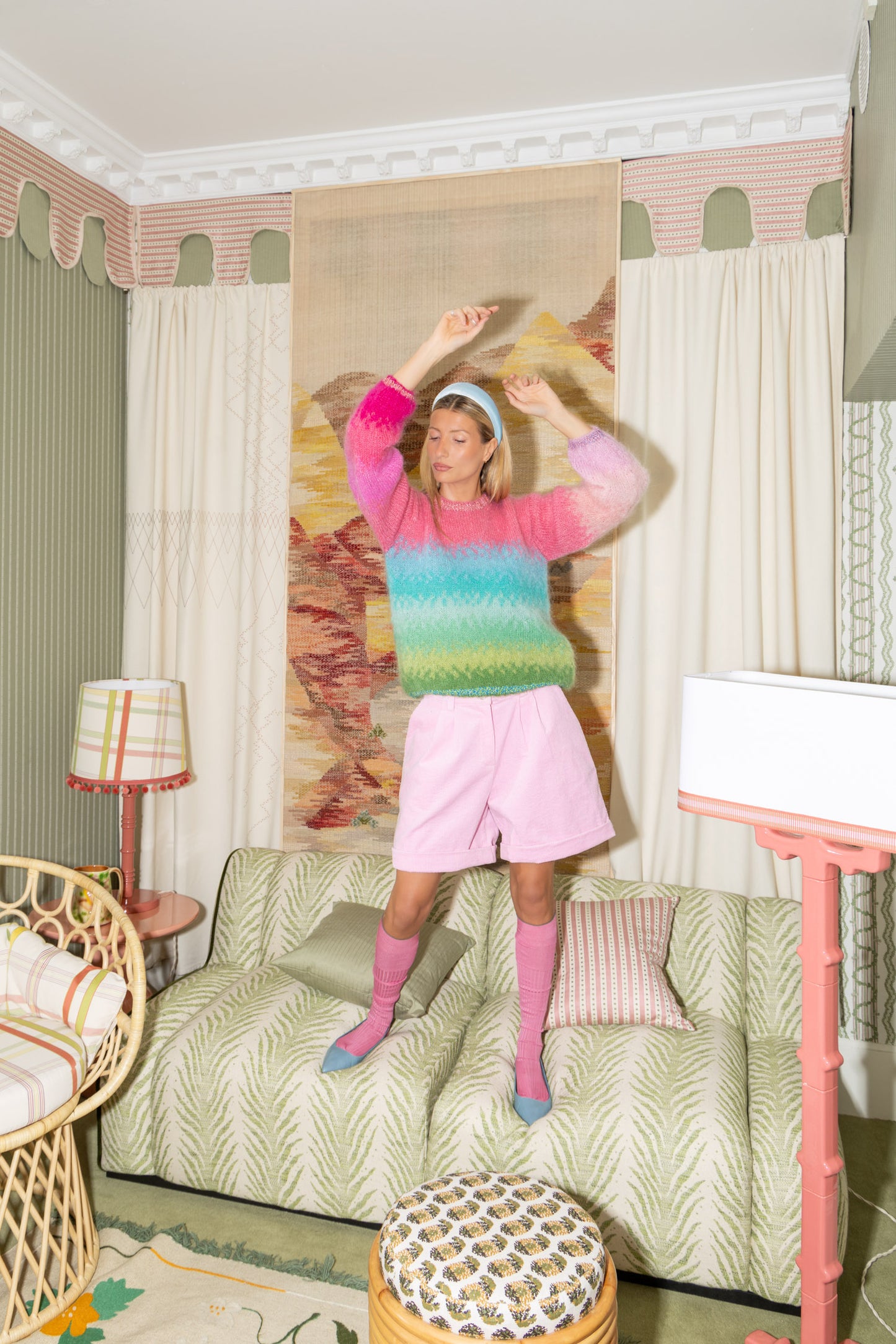 SWEATER TIE&DYE PINK/AQUA