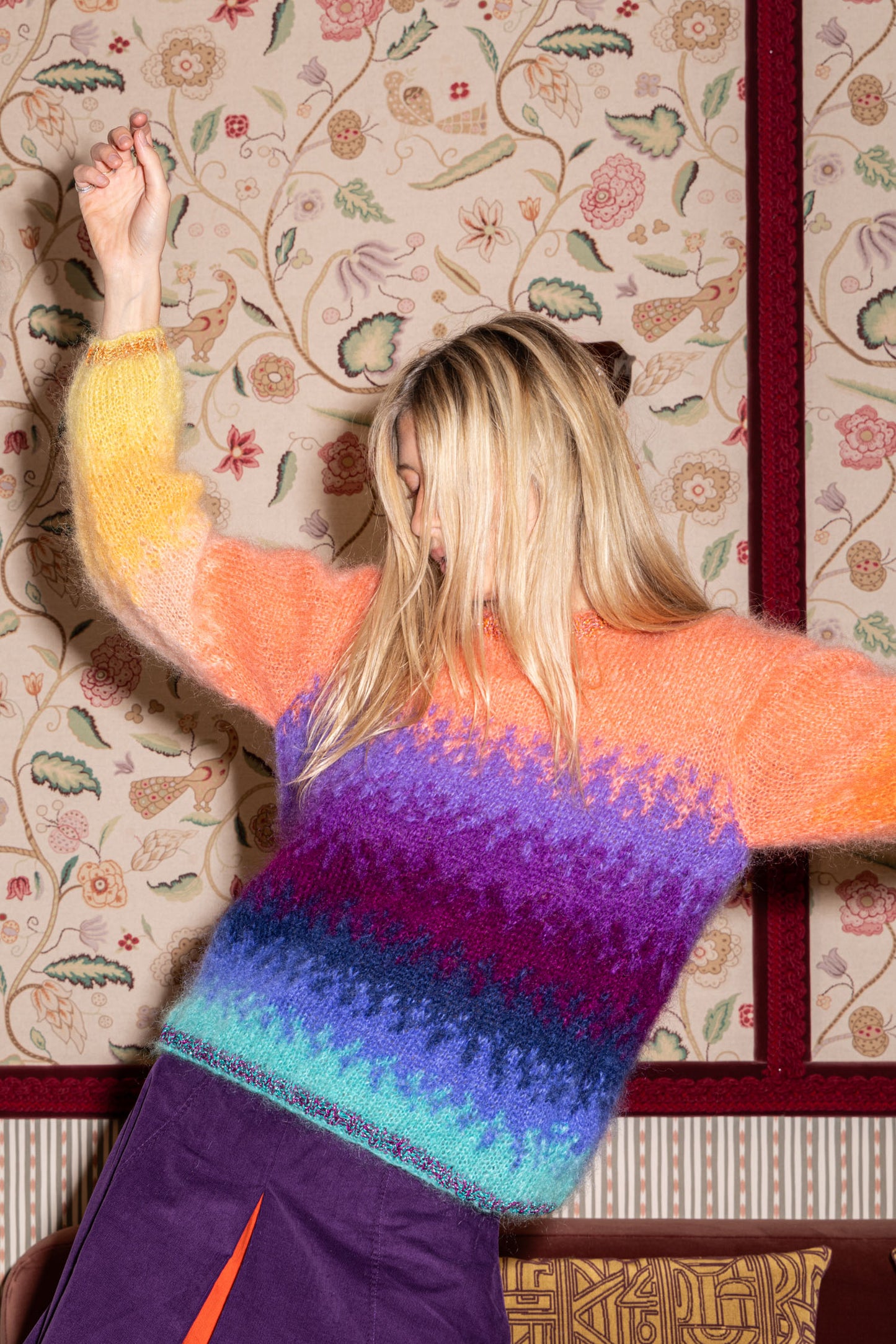 SWEATER TIE&DYE BLUSH/PRUNE