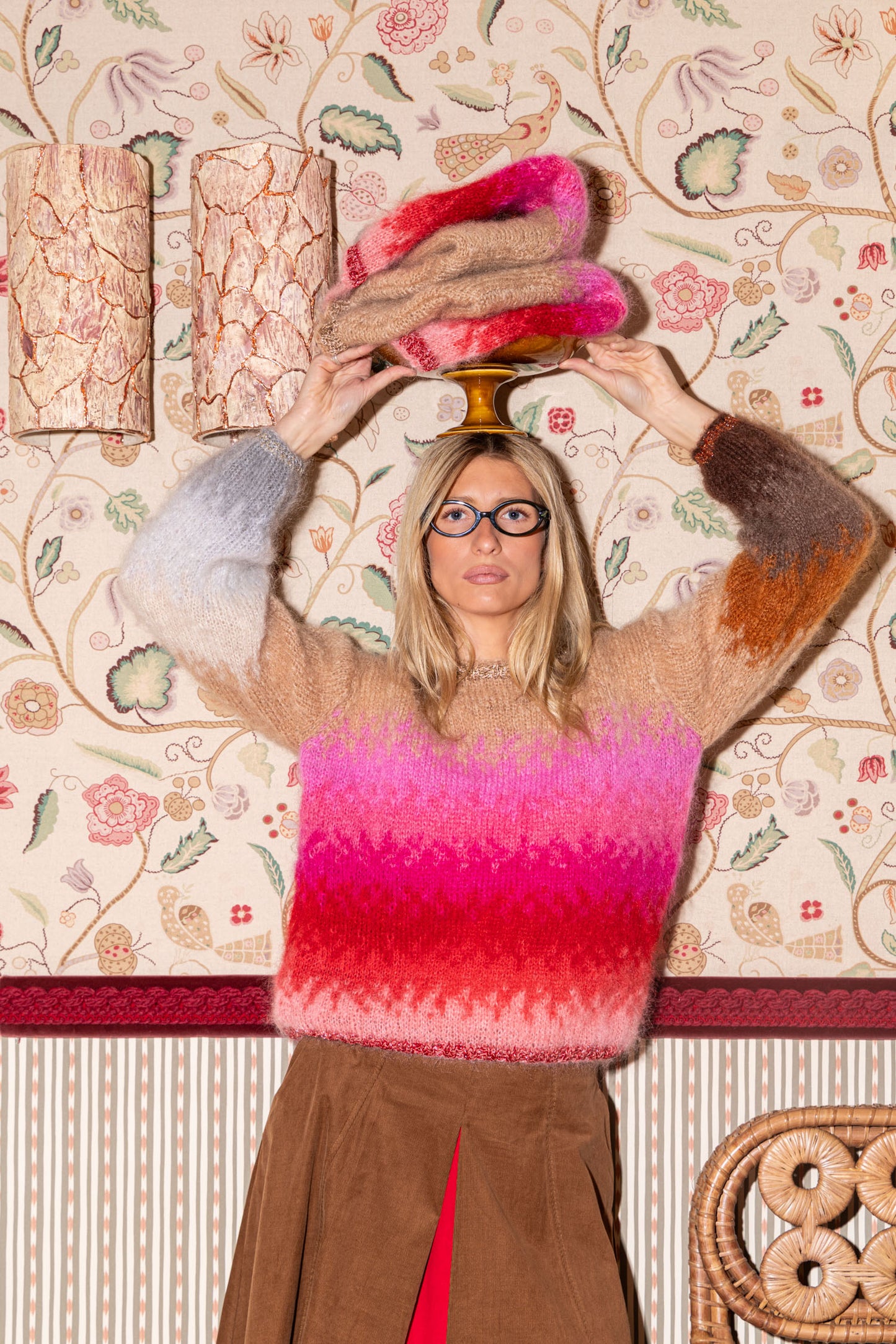 SWEATER TIE&DYE BEIGE/RED