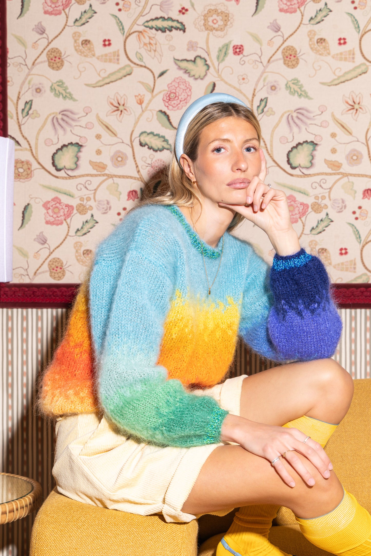 SWEATER TIE&DYE TURQUOISE/ORANGE