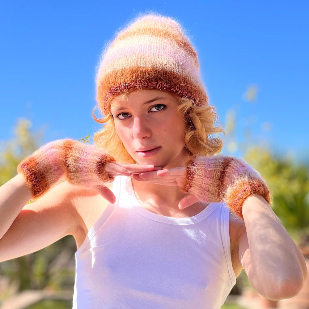 HAT & MITTENS STRIPES DUNE