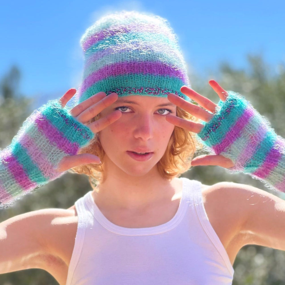 HAT & MITTENS STRIPES SIRENE