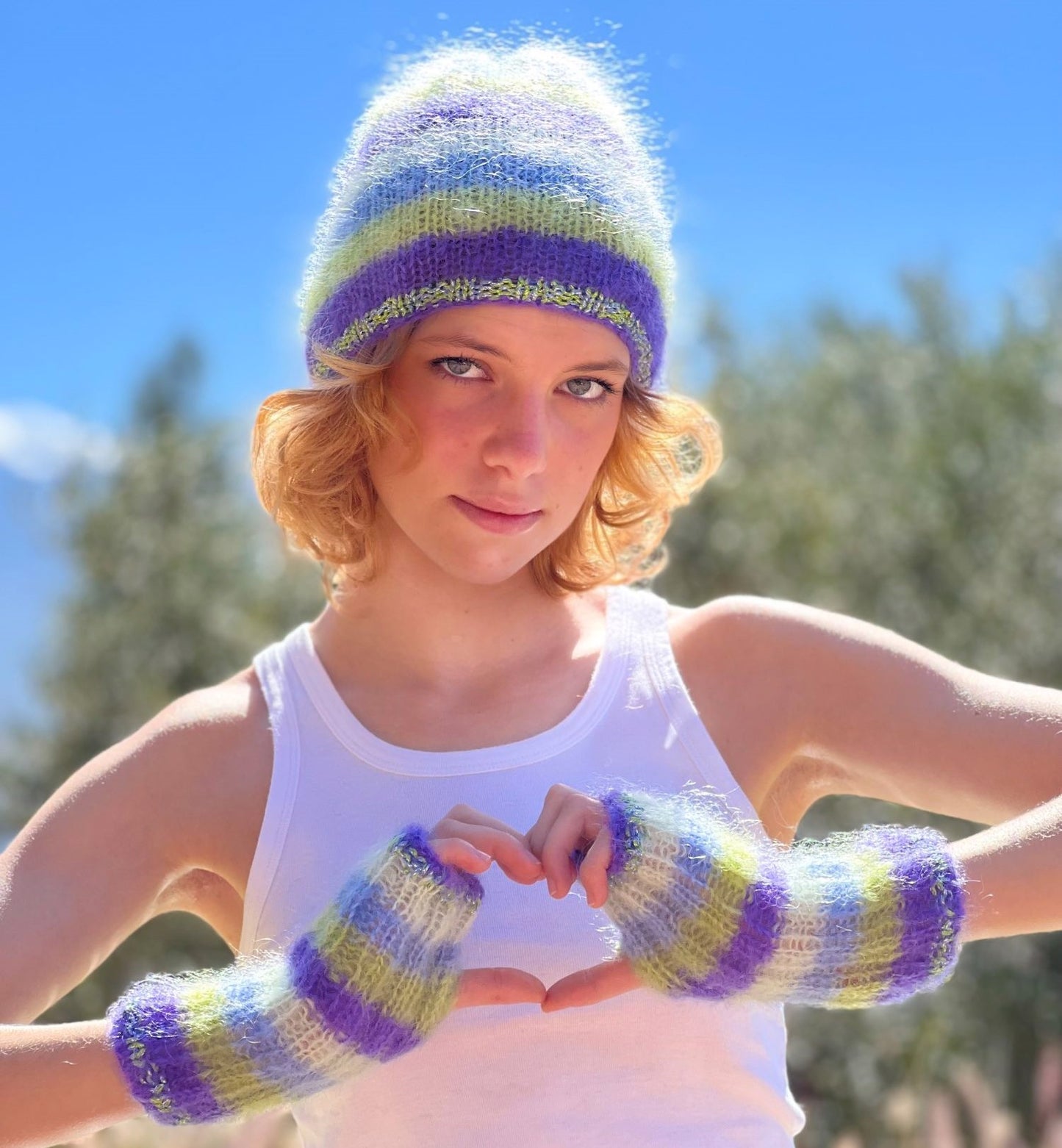 HAT & MITTENS STRIPES PACIFIQUE