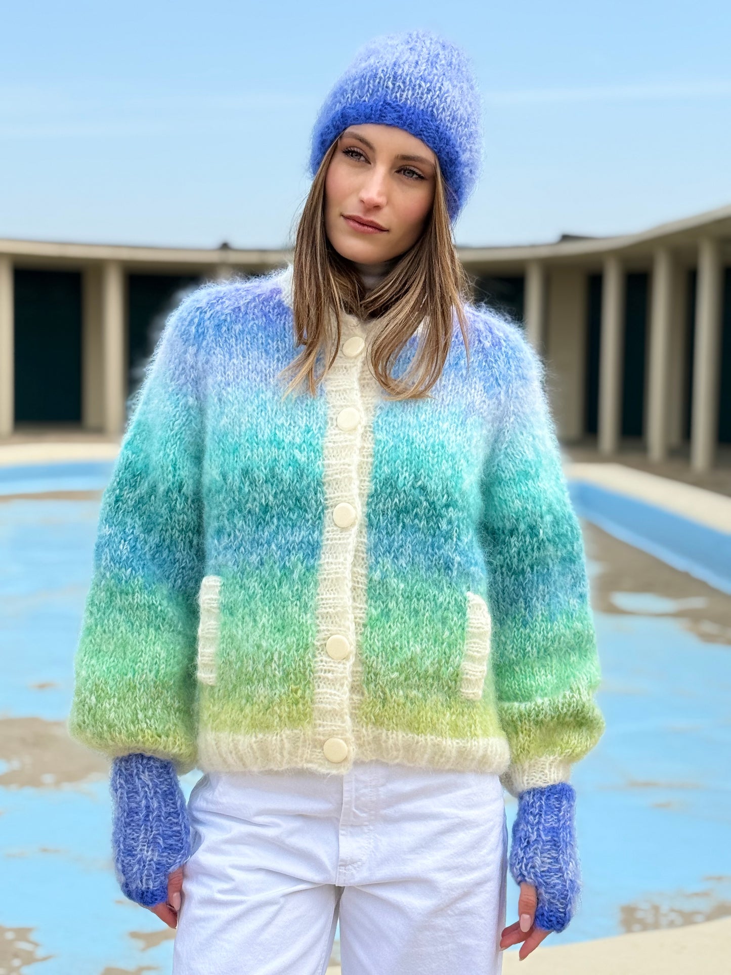 BOMBERS NUAGE MULTICOLORE BLEU/VERT