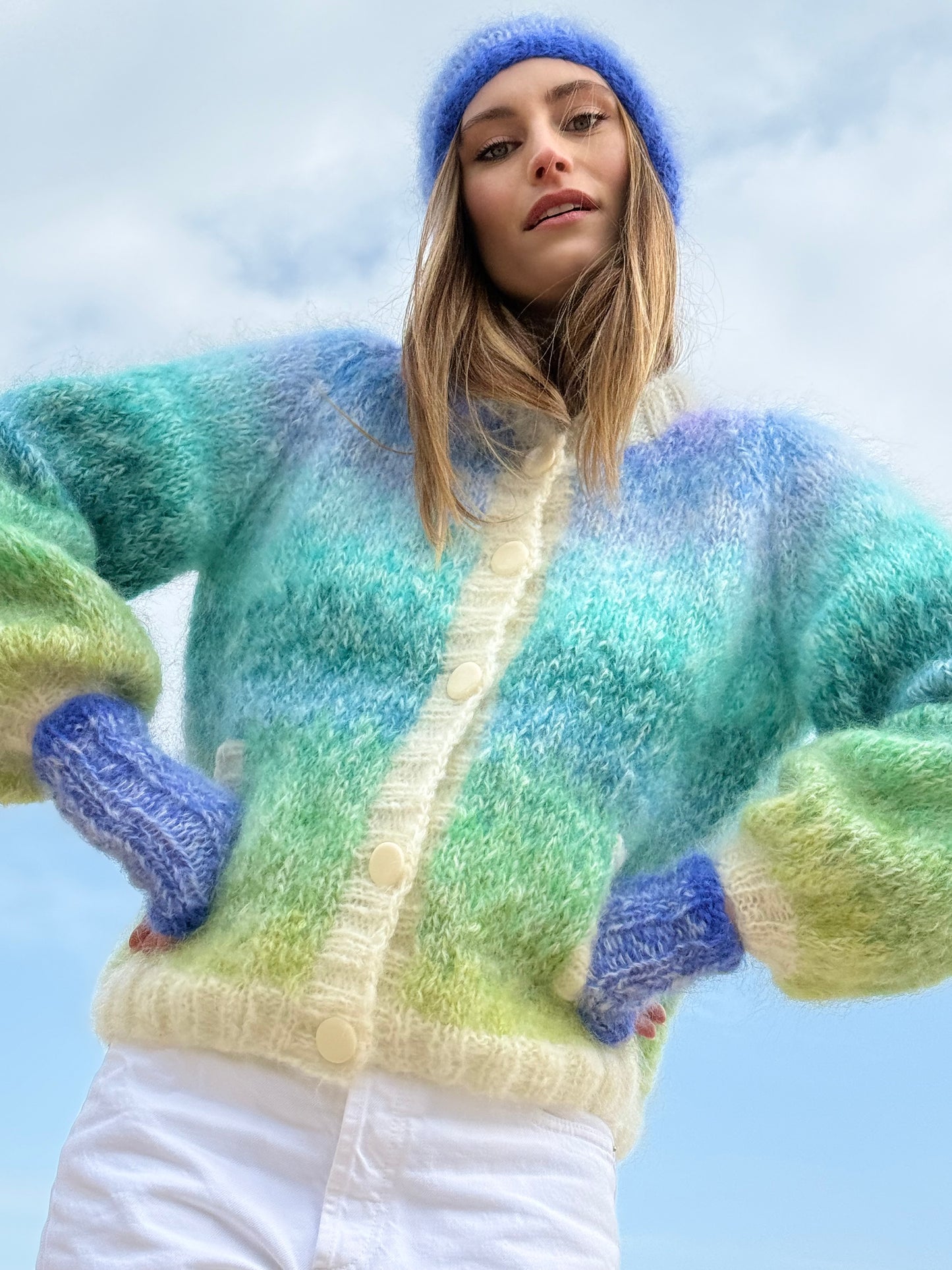 BOMBERS NUAGE MULTICOLORE BLEU/VERT