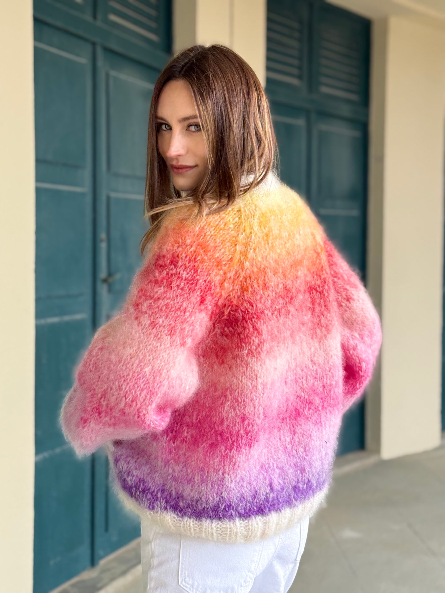 BOMBERS NUAGE MULTICOLORE JAUNE/VIOLET