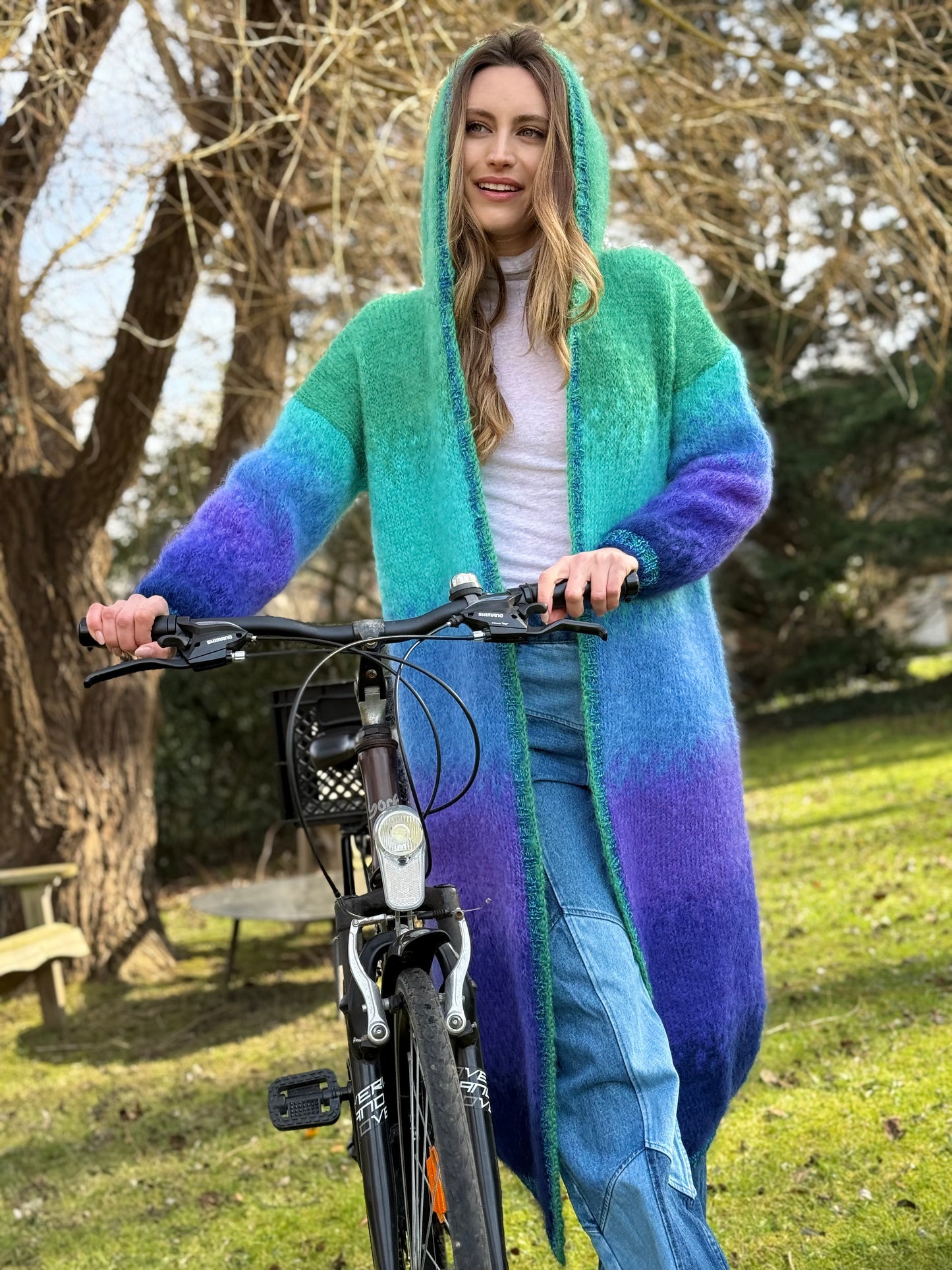 COAT HOODIE TIE&DYE VERT/MARINE