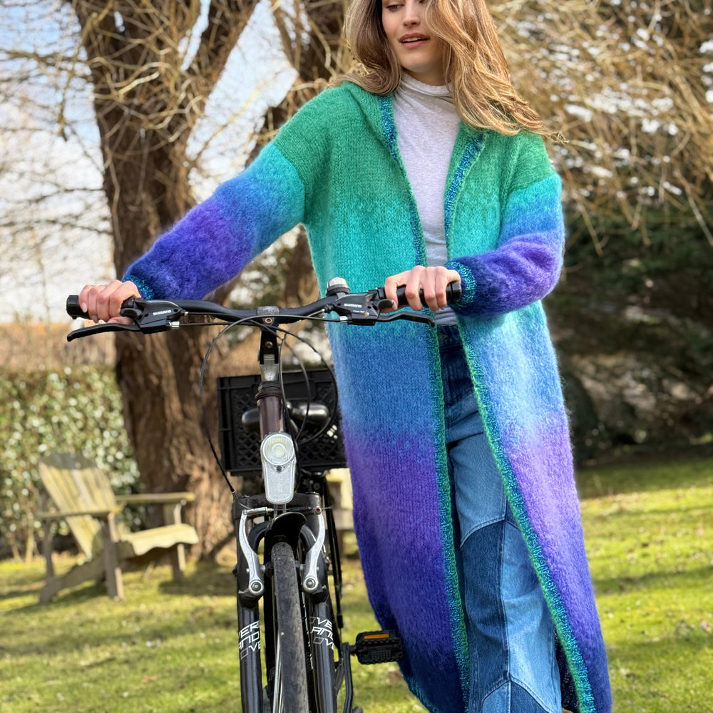 COAT HOODIE TIE&DYE VERT/MARINE