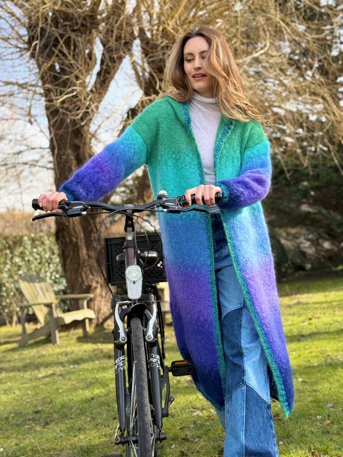 COAT HOODIE TIE&DYE VERT/MARINE