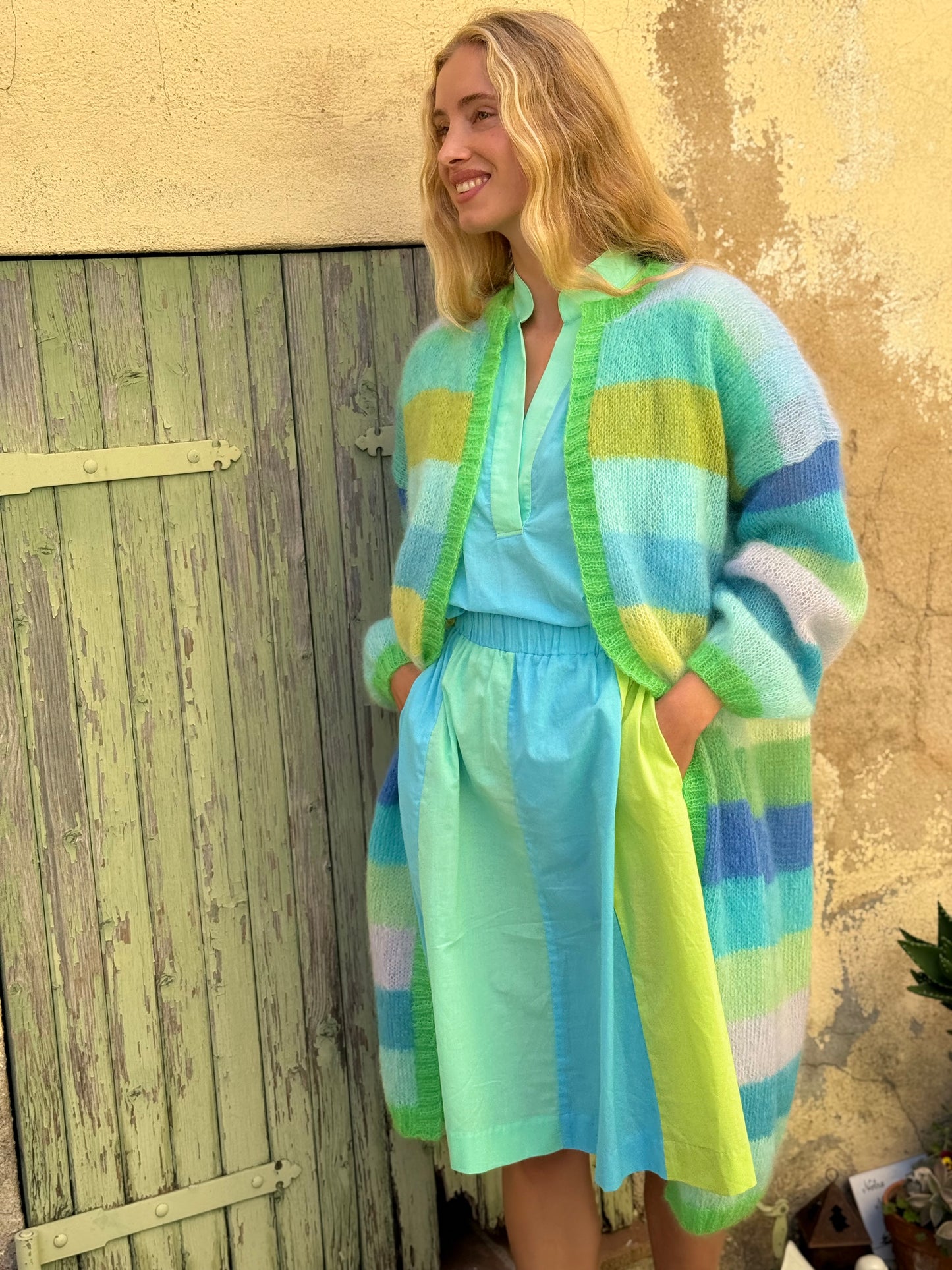 COAT MULTISTRIPES BLUE