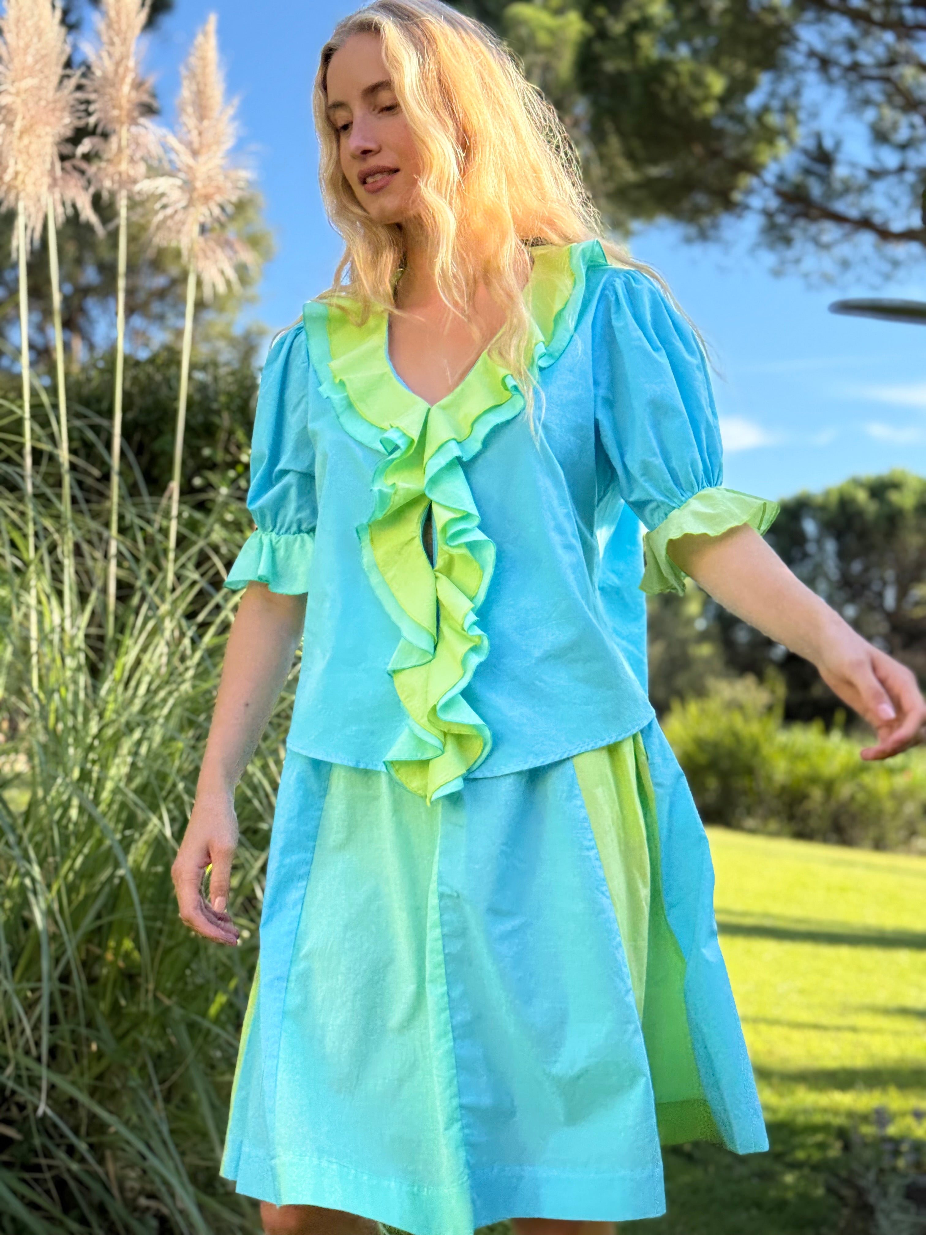FAIRY BLOUSE VOILE DE COTON BLUE LADY – Rose Carmine