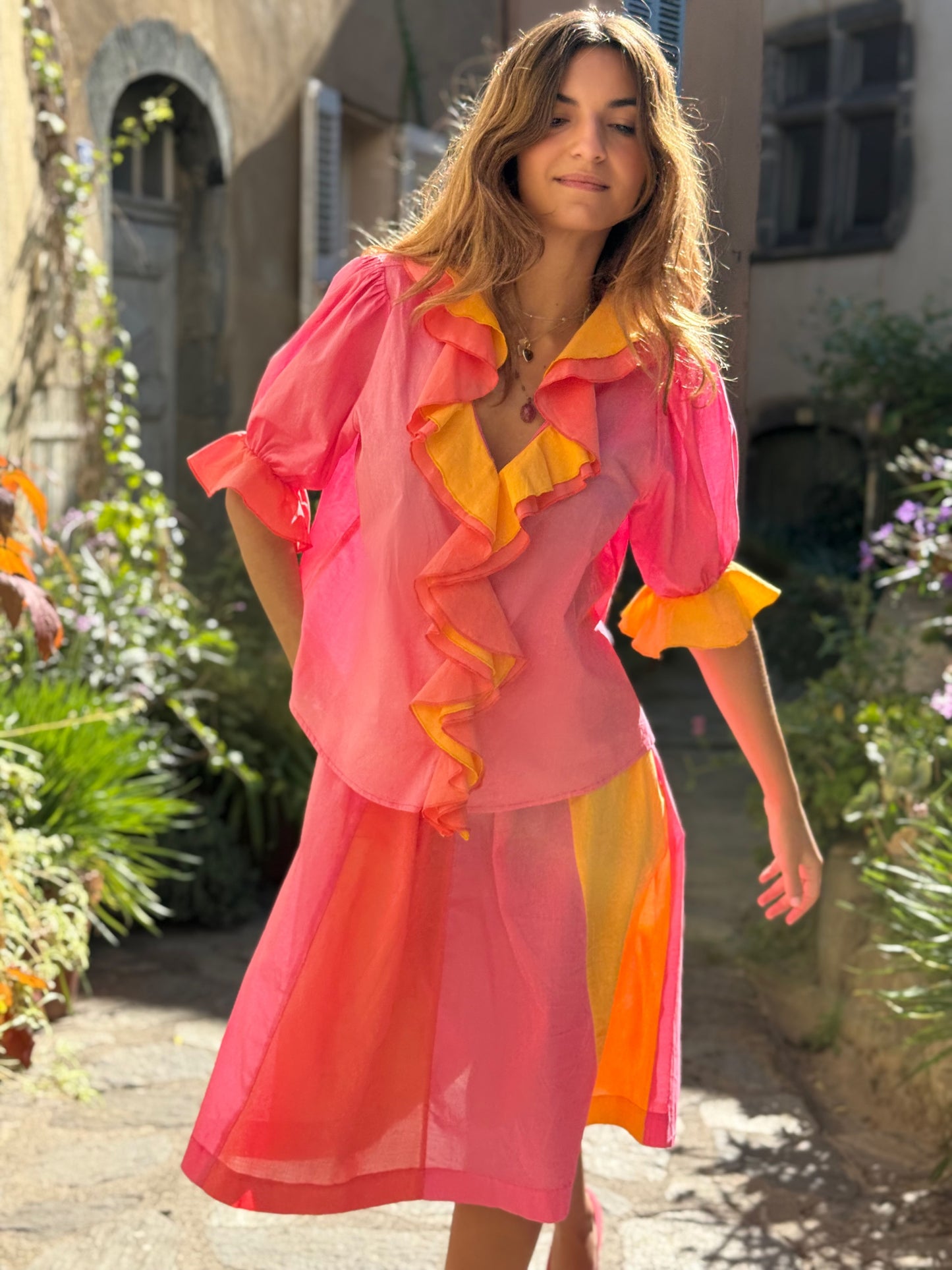 FAIRY BLOUSE VOILE DE COTON PINK LADY