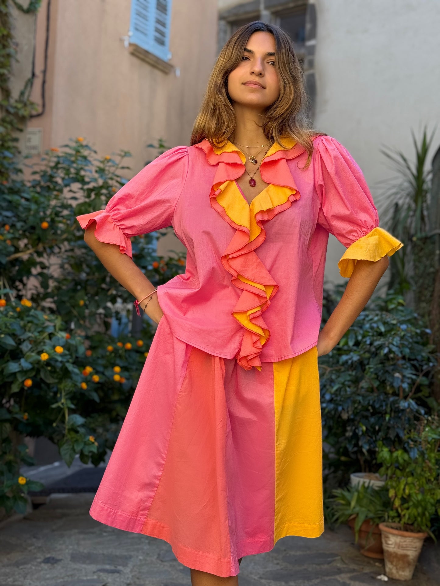 JUPE VOILE DE COTON PINK LADY