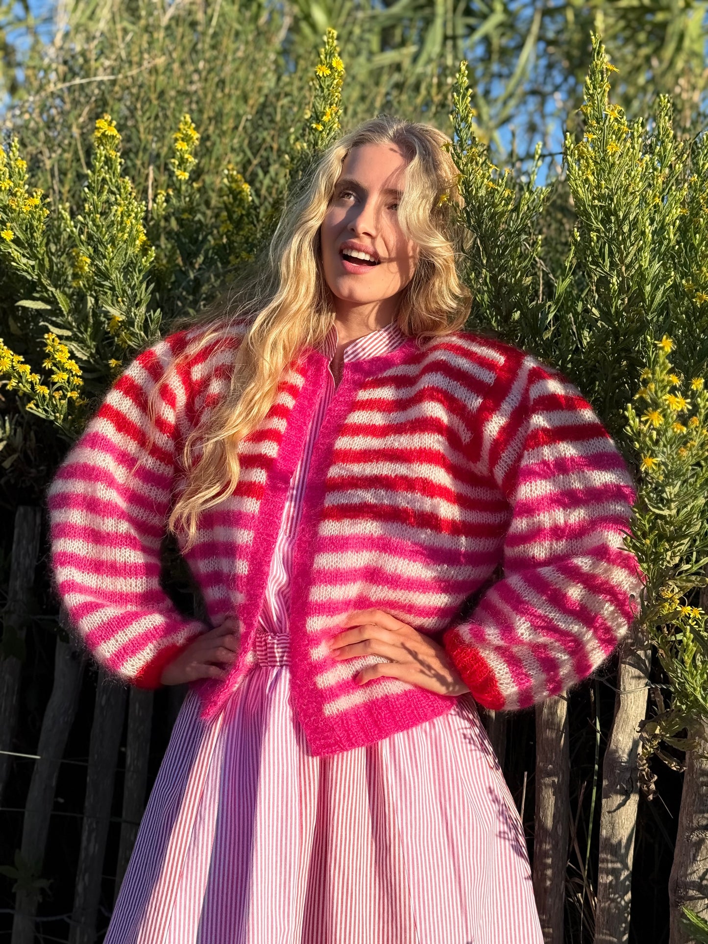 LITTLE JACKET STRIPES RED/FUSHIA