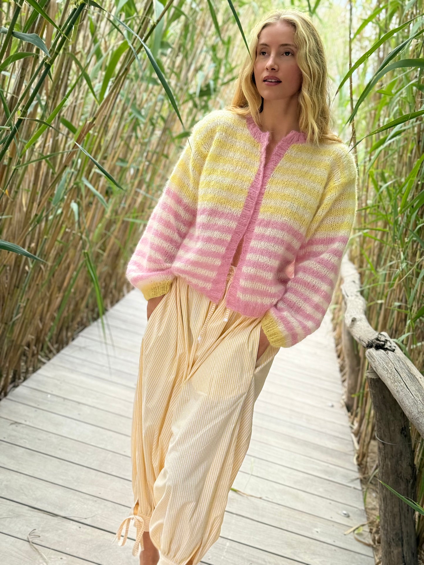 LITTLE JACKET STRIPES YELLOW/PINK