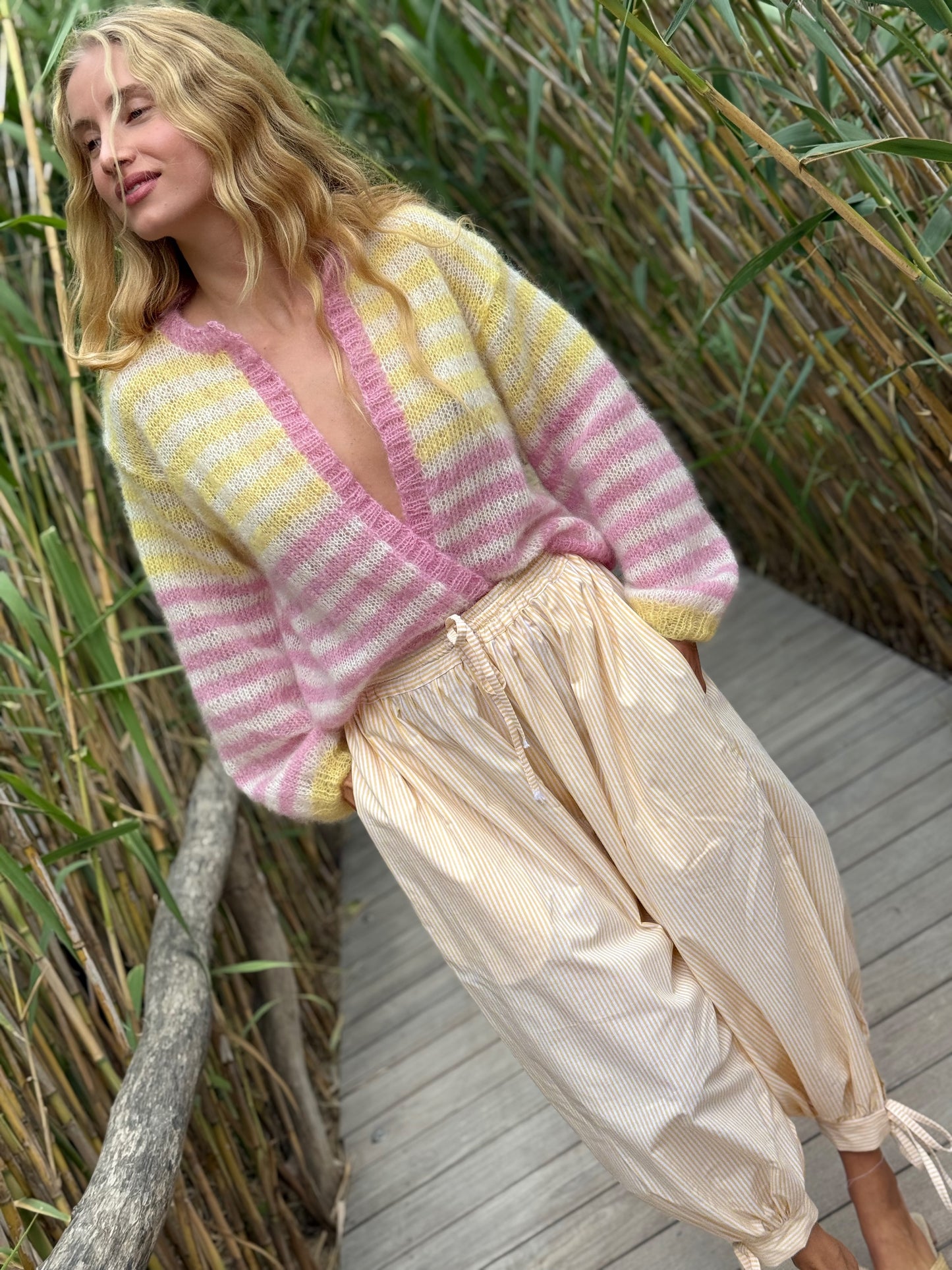 GENIE PANT RAYURES YELLOW