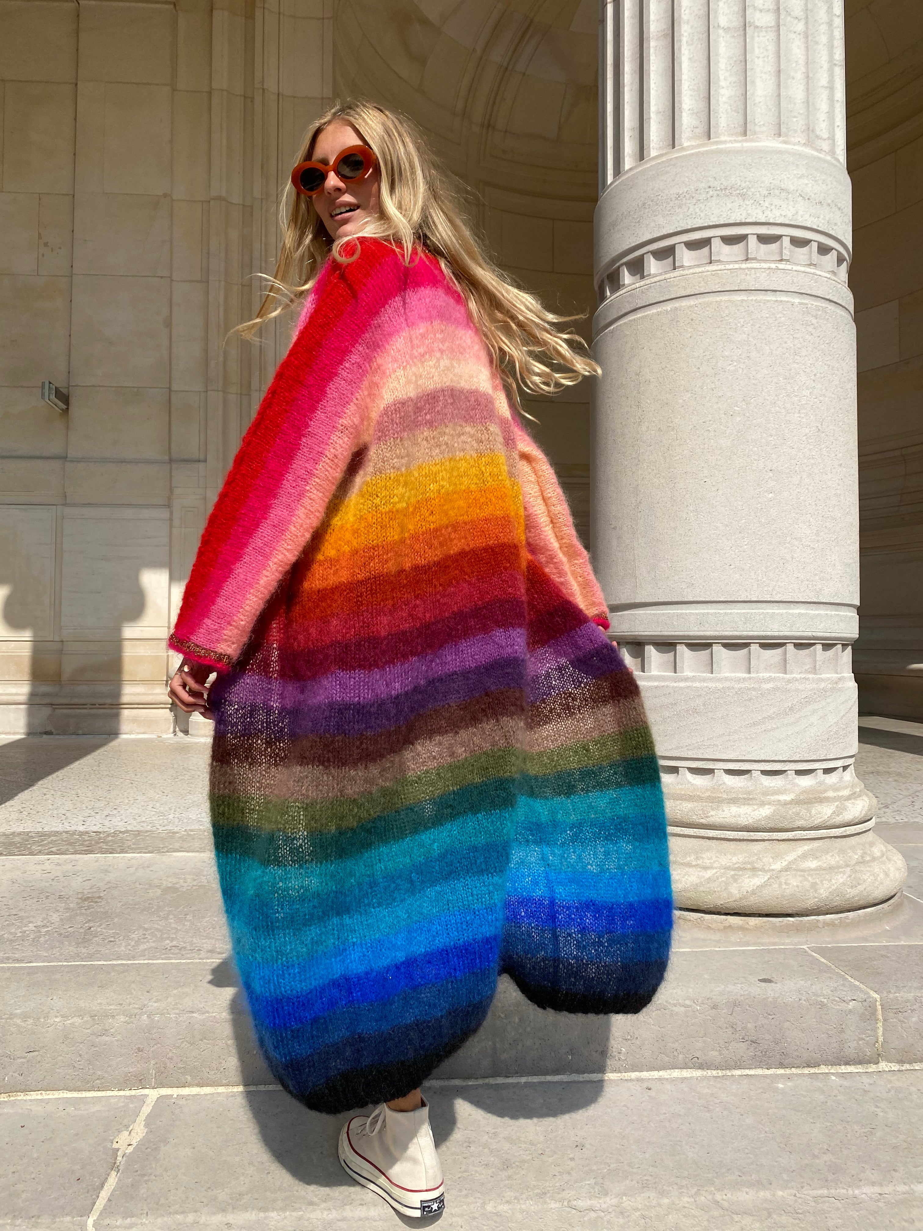 【最終価格】 Cardigan Jacket - LC Stripe Moroccan Striped Coat Cardigan, Sweater Coat, Hoodie Coat From