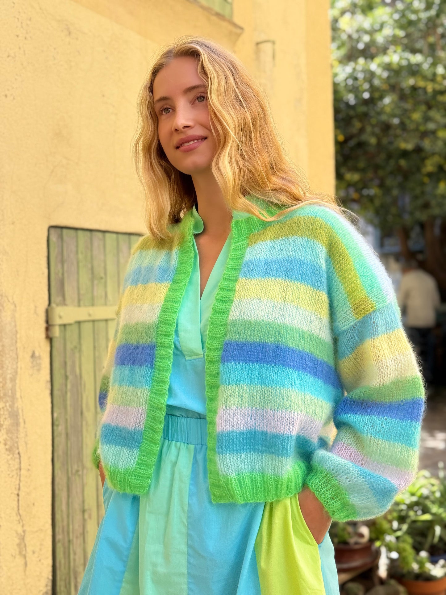 LITTLE JACKET MULTISTRIPES BLUE