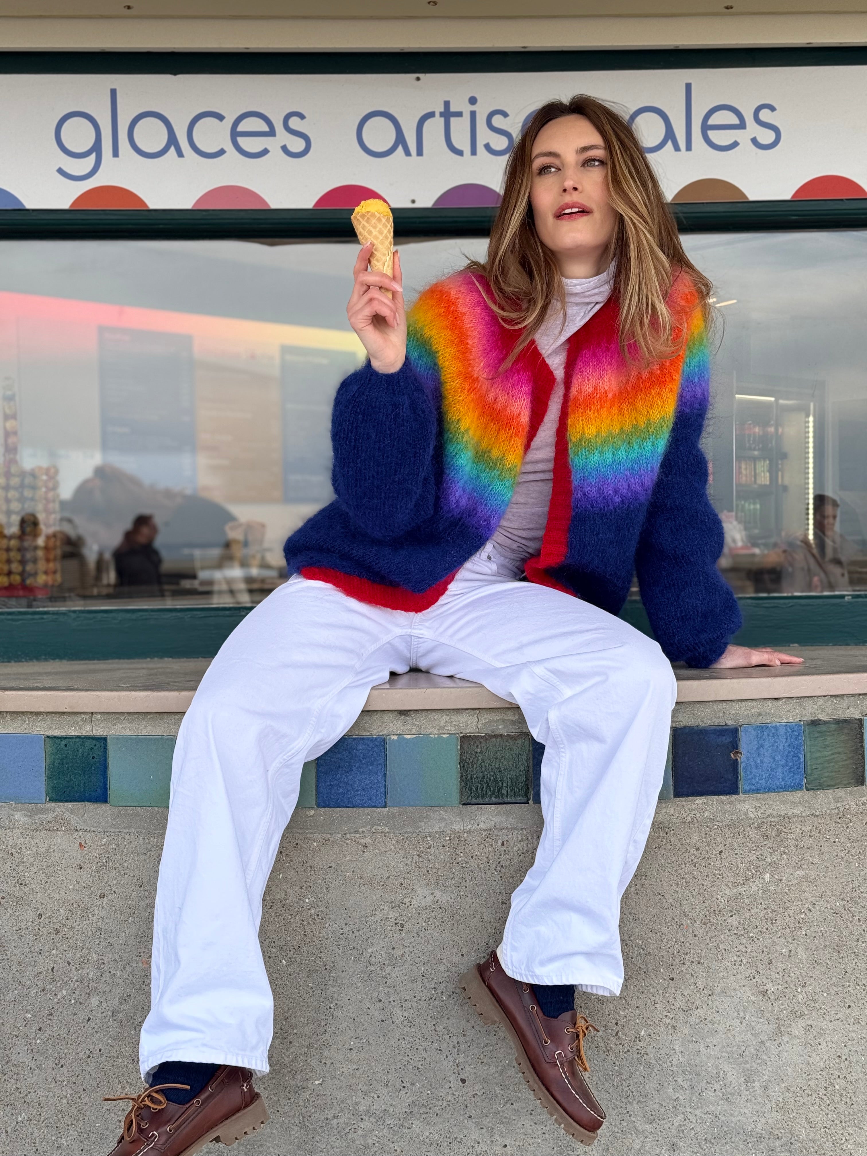 rose carmine ローズ・カーマイン モヘアニットセーター　フレイム SWEATER FREE FLOWERS BLUE – Rose Carmine