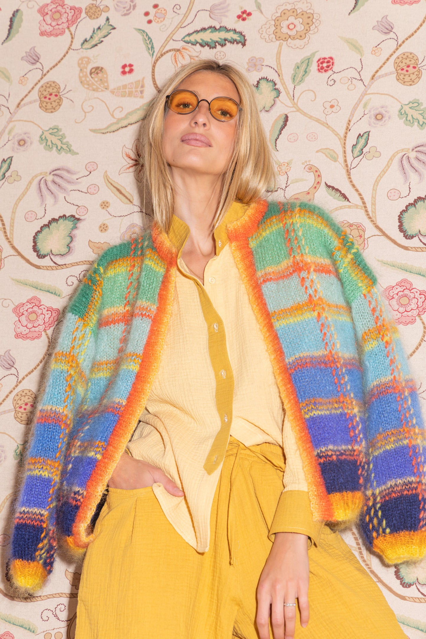 LITTLE JACKET TARTAN TURQUOISE/ORANGE