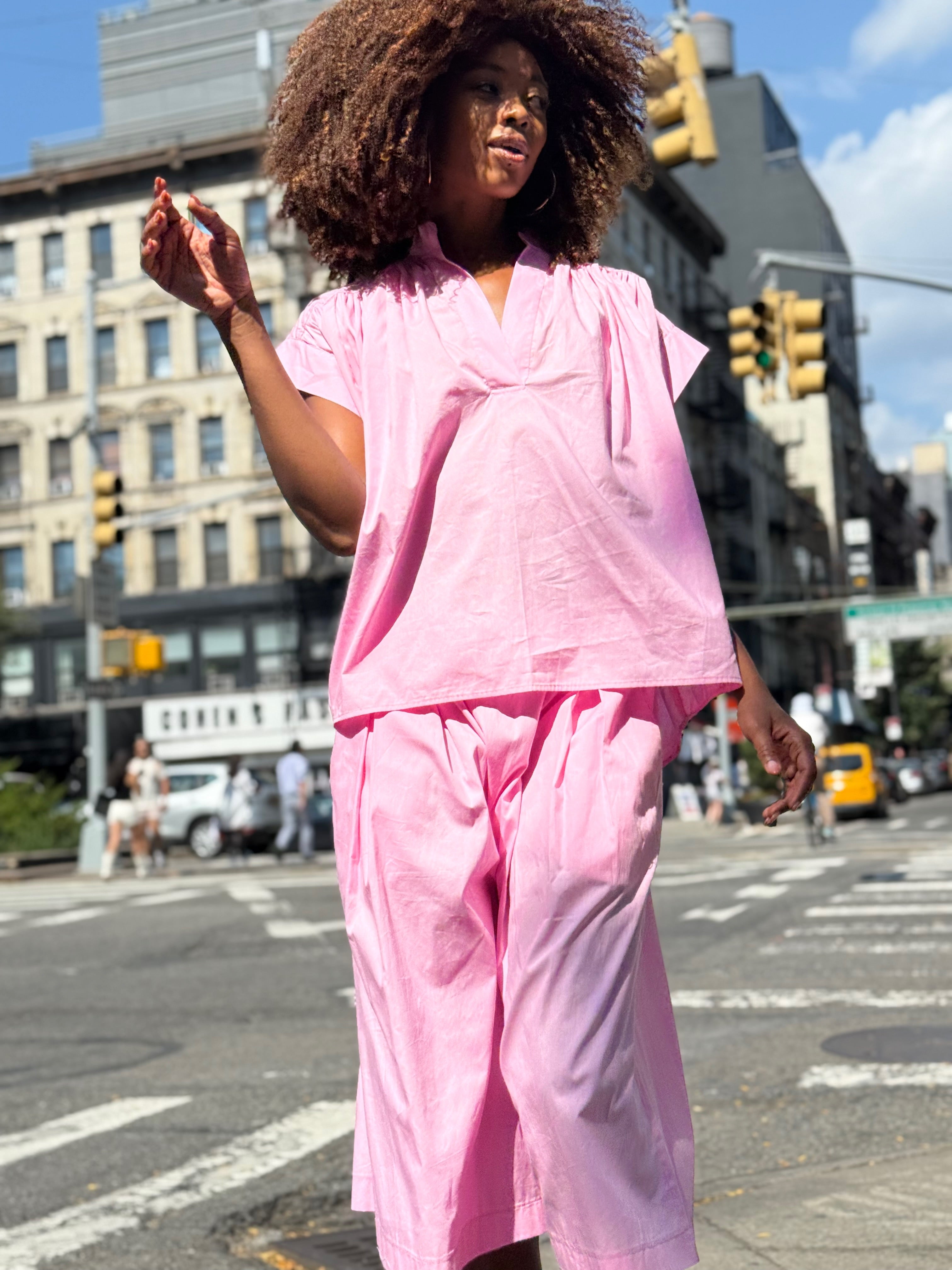 トップス Rose accent shirt blouse(Rose Pink) PRETTY BLOUSE PINK – Rose Carmine