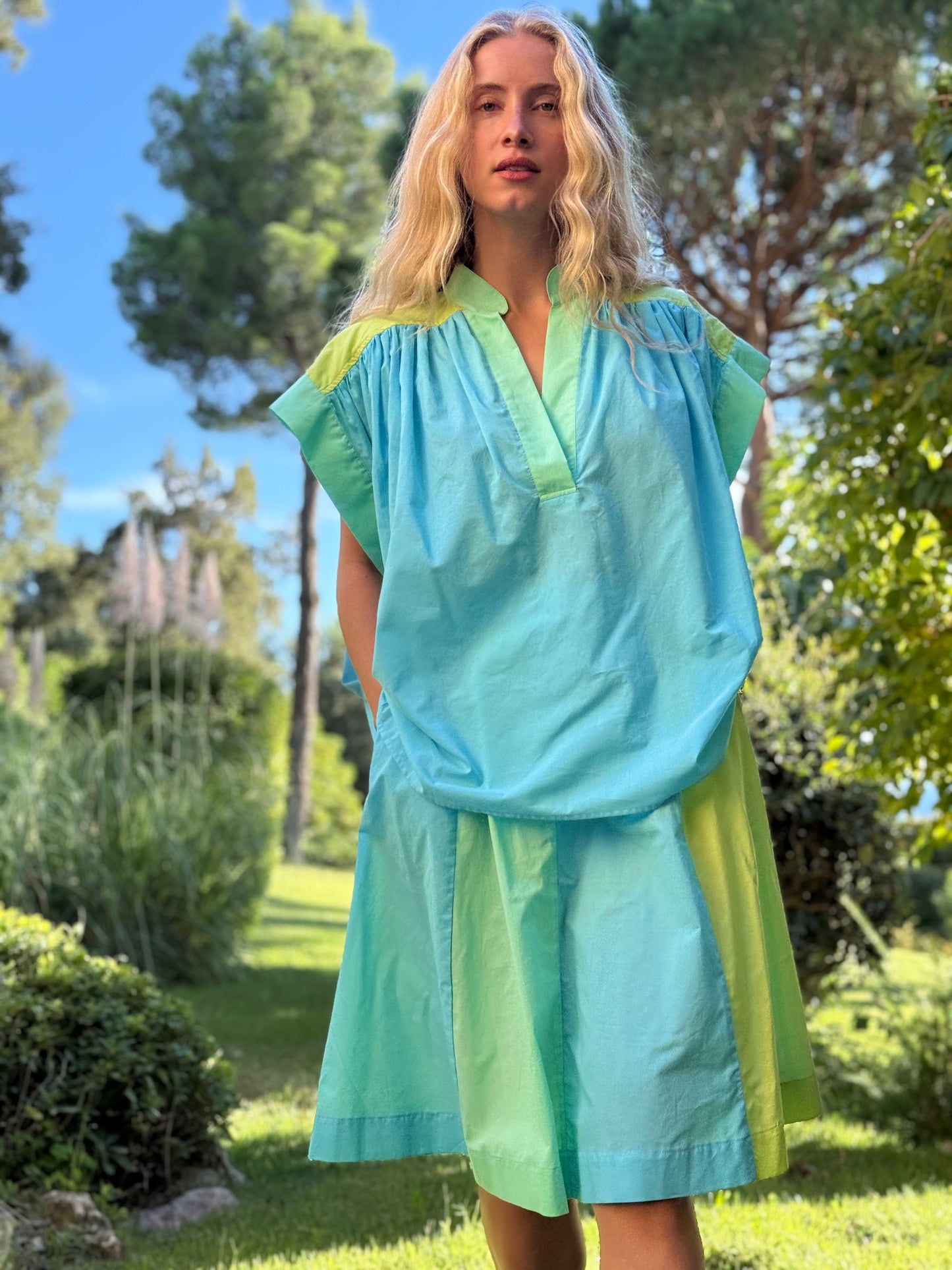 PRETTY BLOUSE VOILE DE COTON BLUE LADY