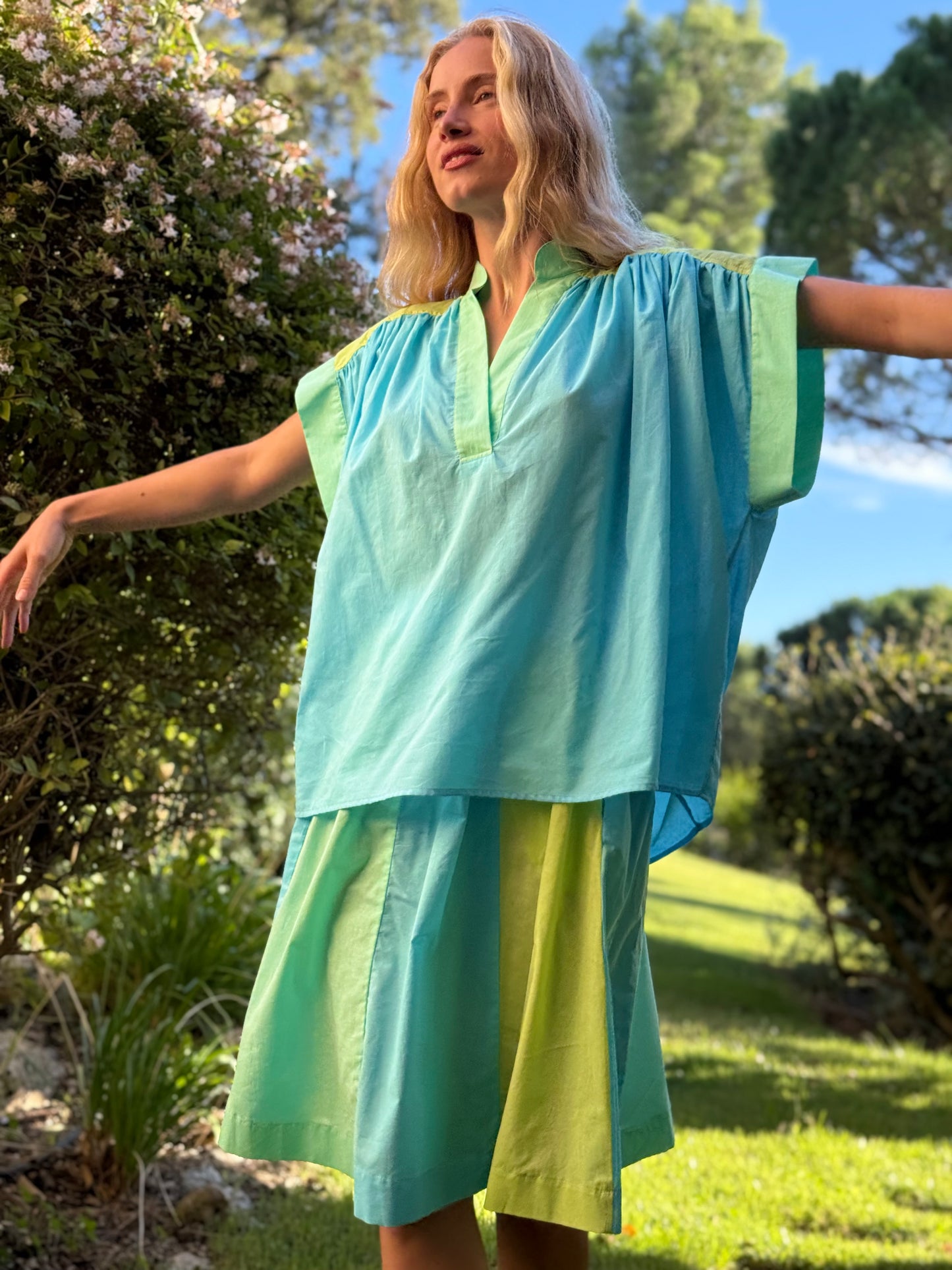 PRETTY BLOUSE VOILE DE COTON BLUE LADY