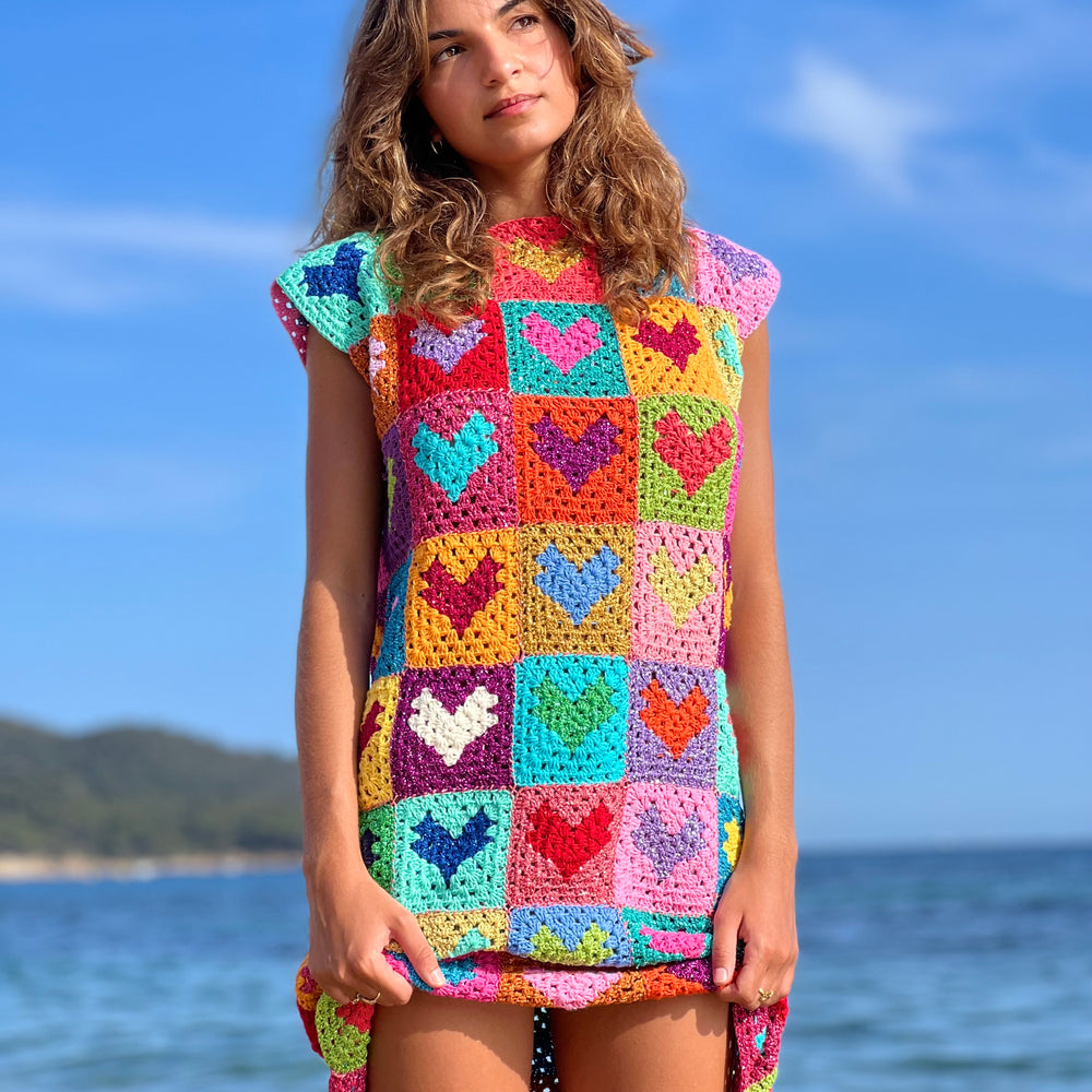 DRESS NO SLEEVES MON COEUR MULTICOLORE