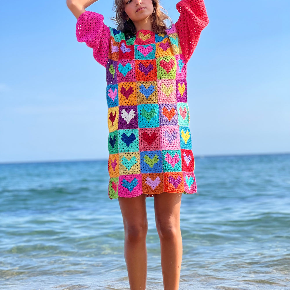DRESS SLEEVES 3/4 MON COEUR MULTICOLORE