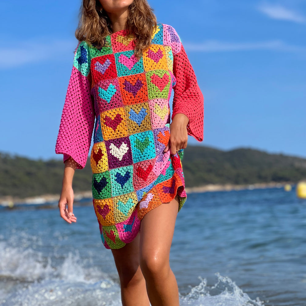 DRESS SLEEVES 3/4 MON COEUR MULTICOLORE