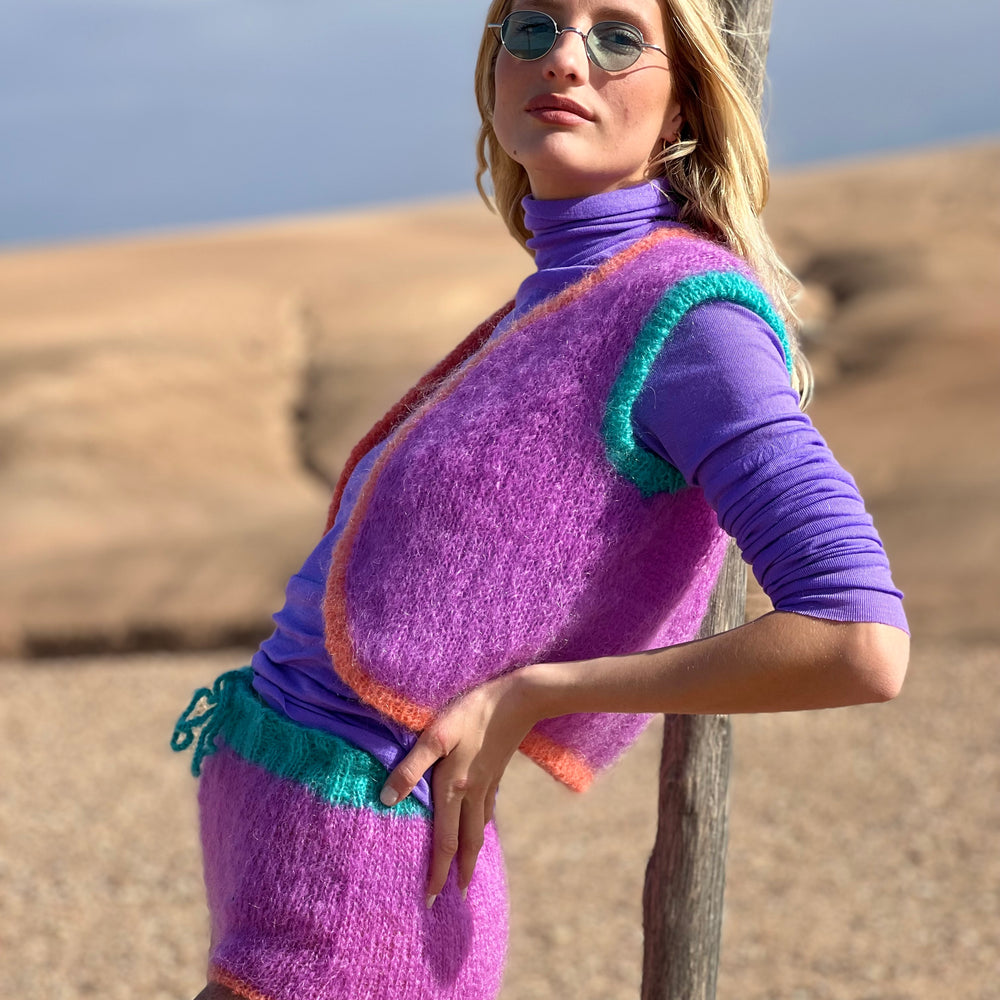 BOLERO NO SLEEVES COLORBLOCK LILAS