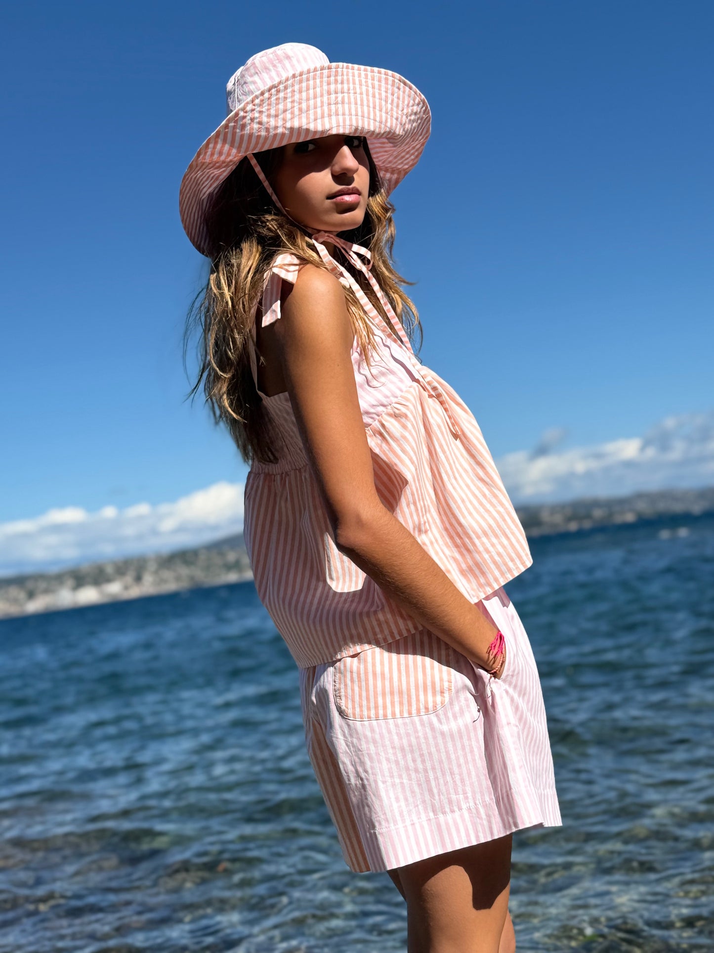 HAT EXTRA RAYURES PINK/APRICOT