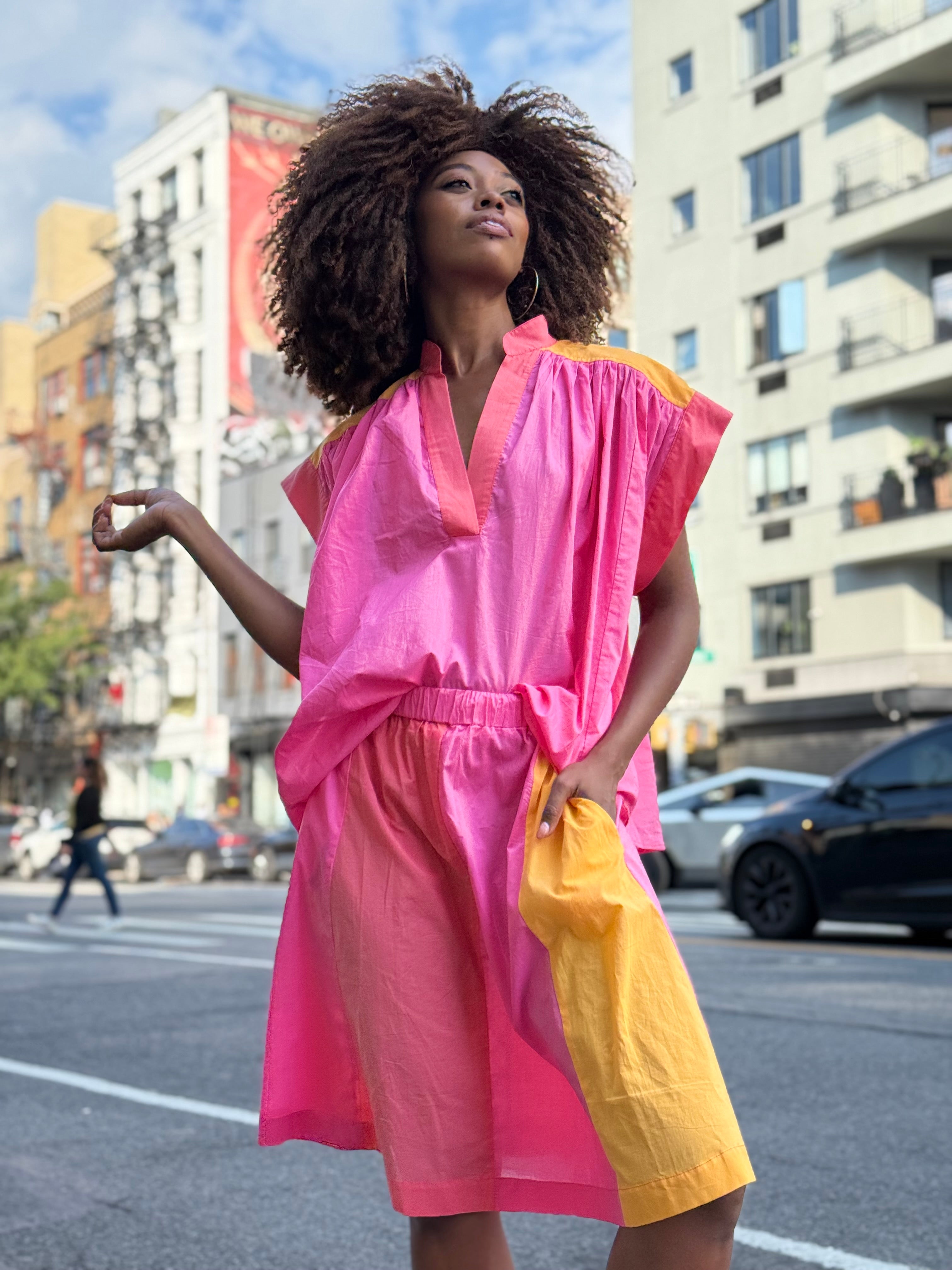 PRETTY BLOUSE VOILE DE COTON PINK LADY – Rose Carmine