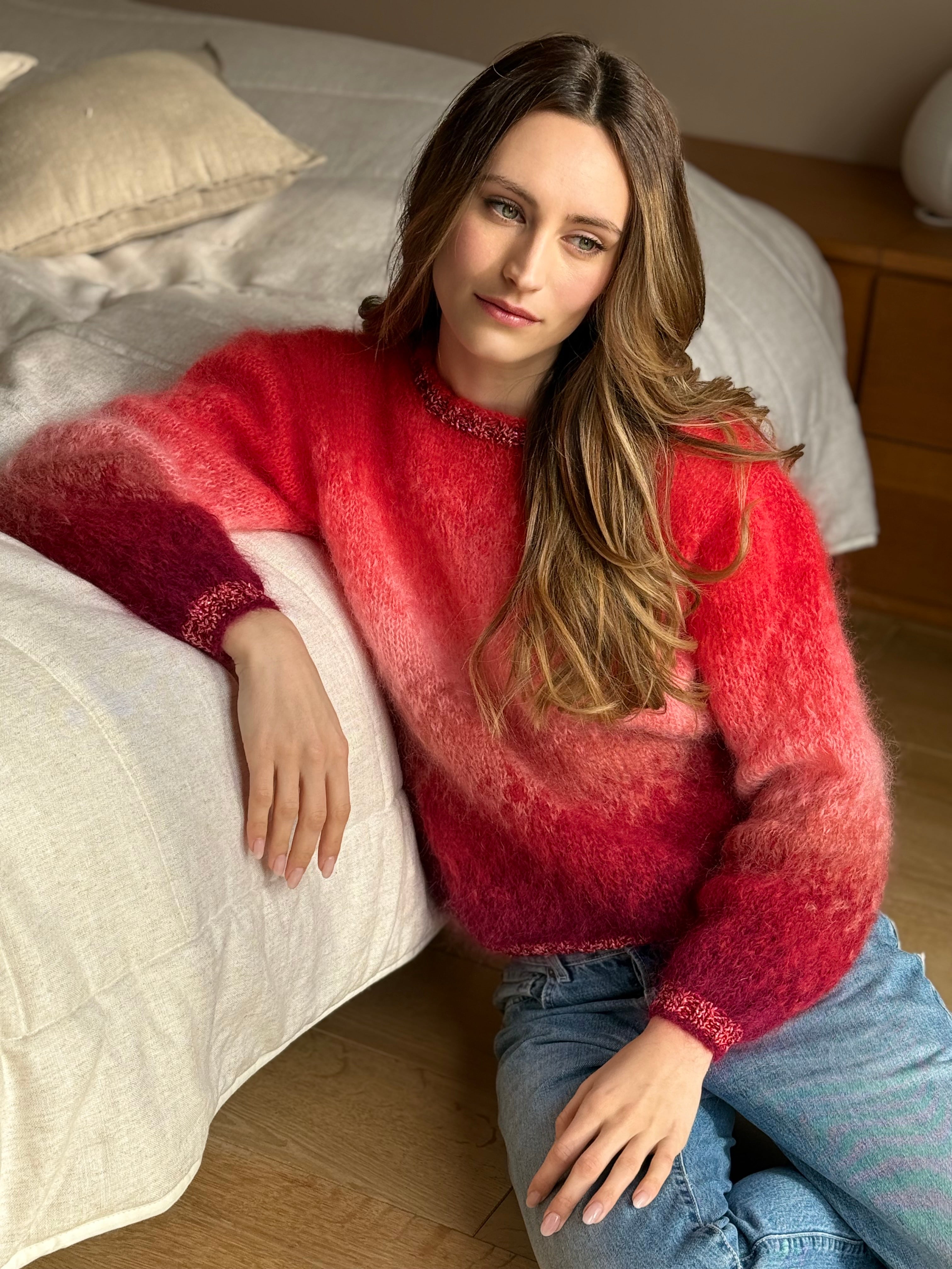 rose carmine ローズ・カーマイン モヘアニットセーター　フレイム ロゼ カミン rose carmine モヘアニットセーター フレイム