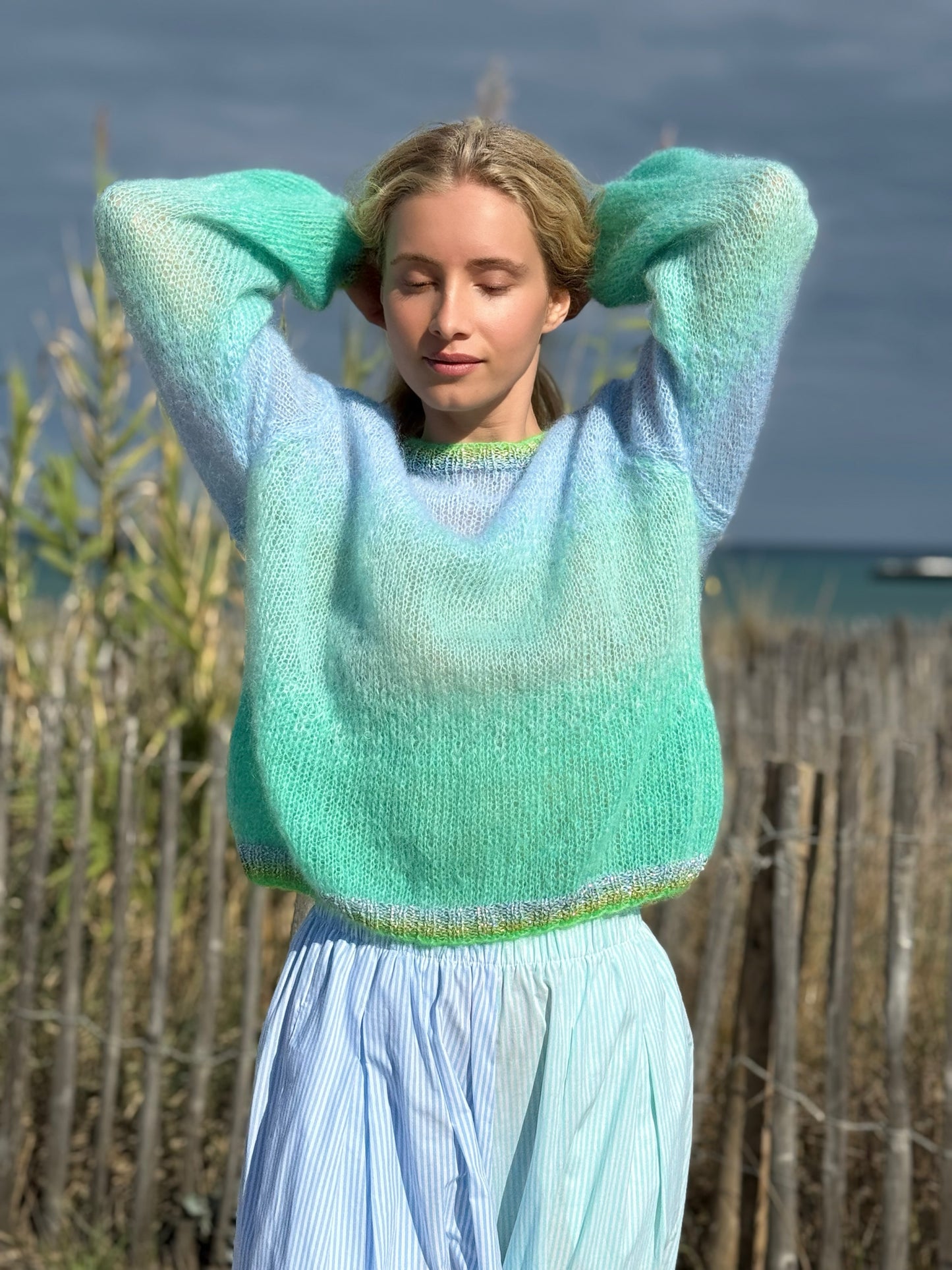 SWEATER TIE&DYE AQUA/BLUE