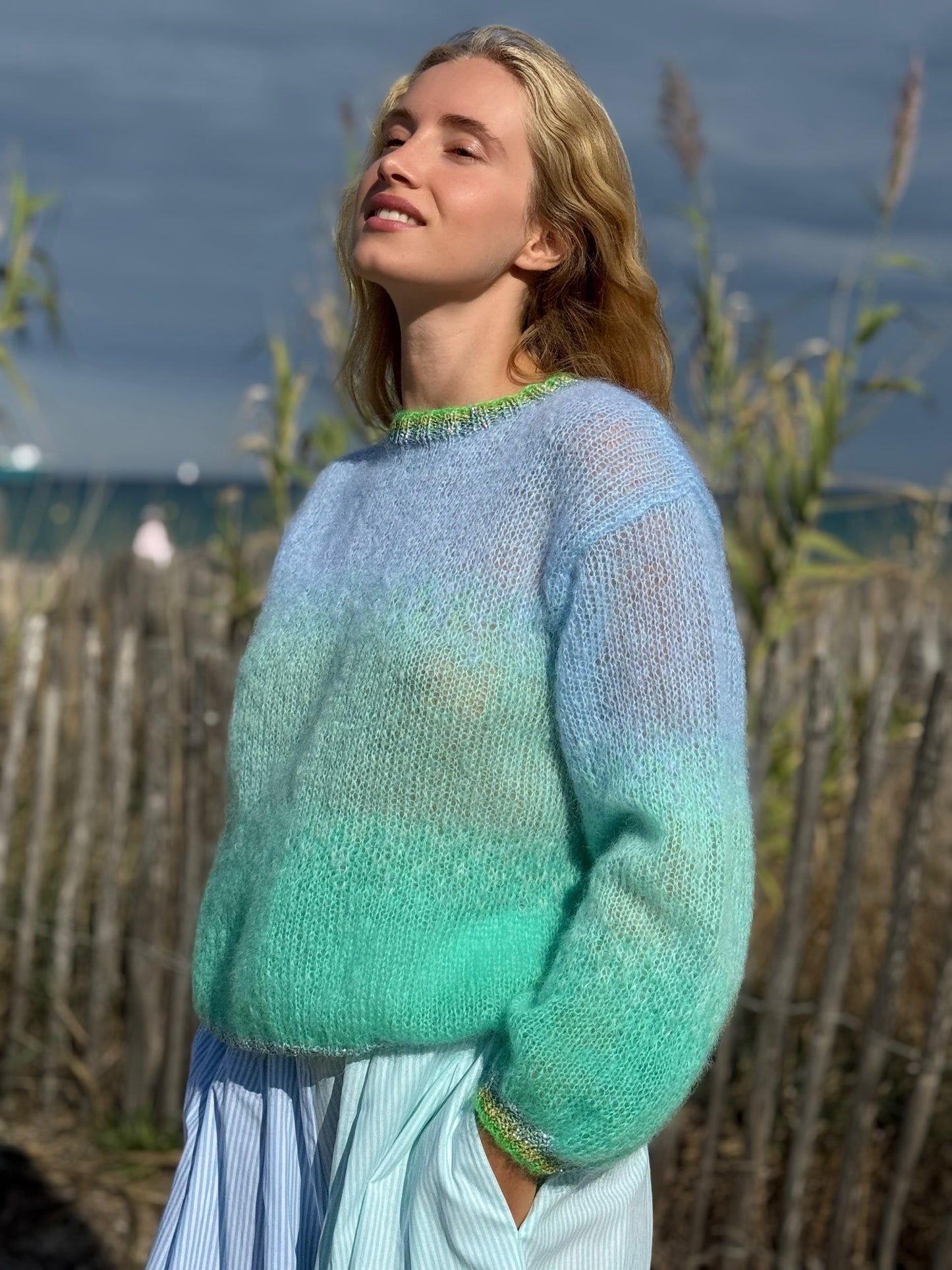 SWEATER TIE&DYE AQUA/BLUE
