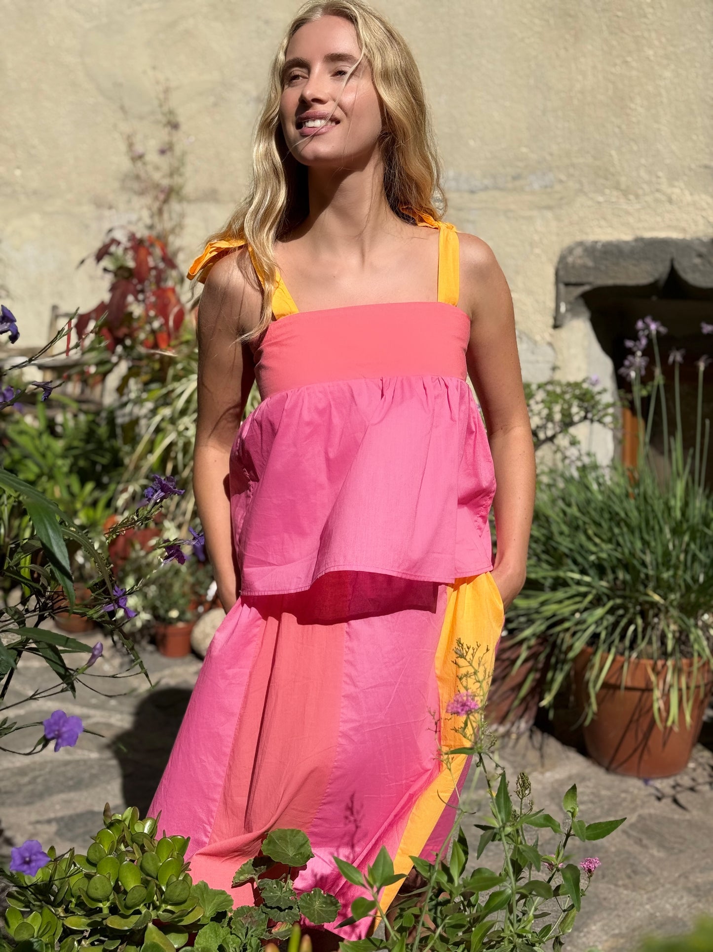 TOP CARACO VOILE DE COTON PINK LADY