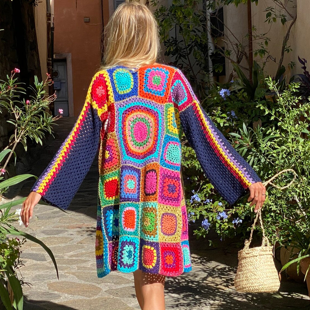 
                  
                    LONG JACKET PATCHWORK NAVY
                  
                