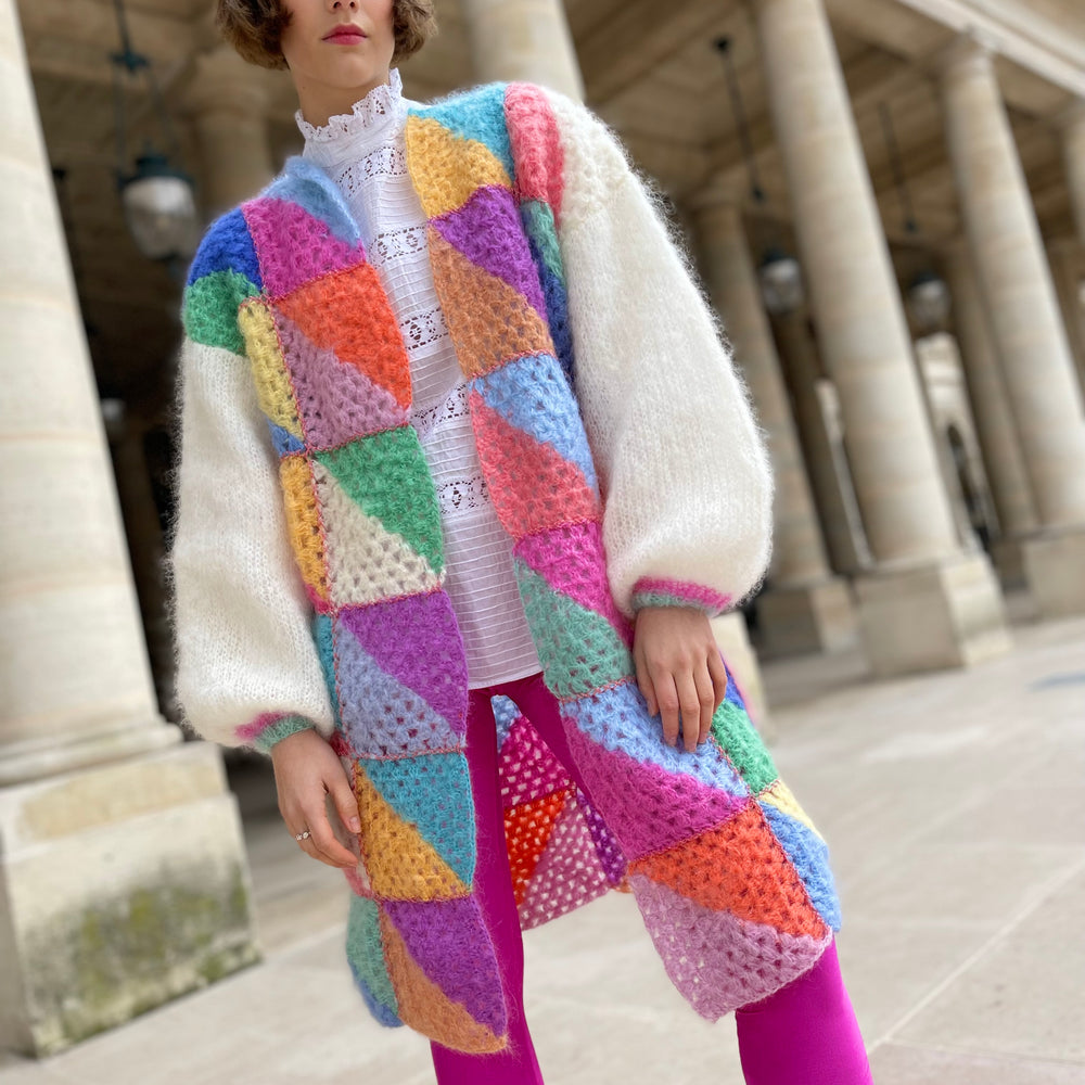 LONG JACKET DIAGONALES PASTEL