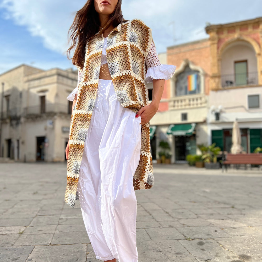MANTEAU SANS MANCHES  RAINBOW GOLD & SILVER