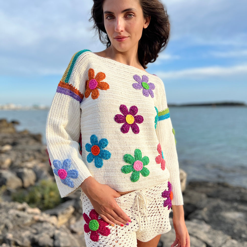 
                  
                    PULL FREE FLOWERS ECRU (Printemps/Été)
                  
                