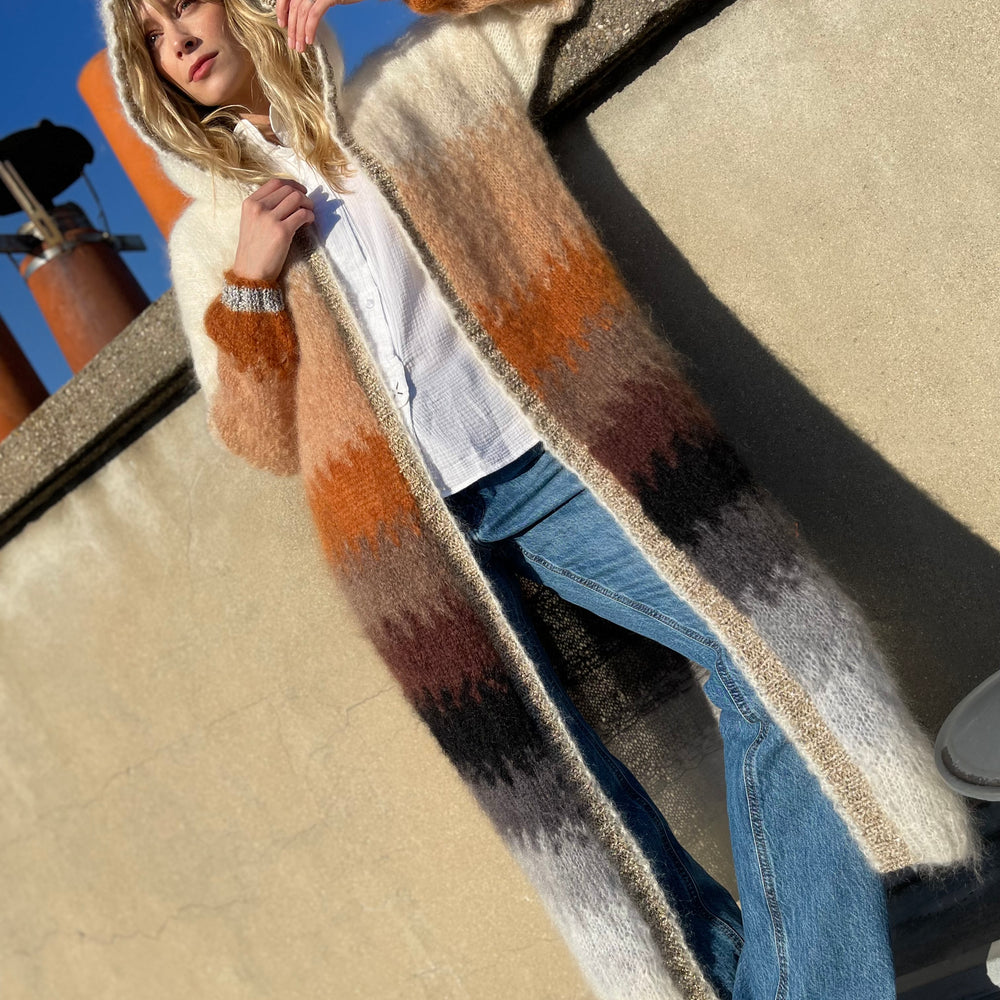 COAT HOODIE TIE&DYE BEIGE