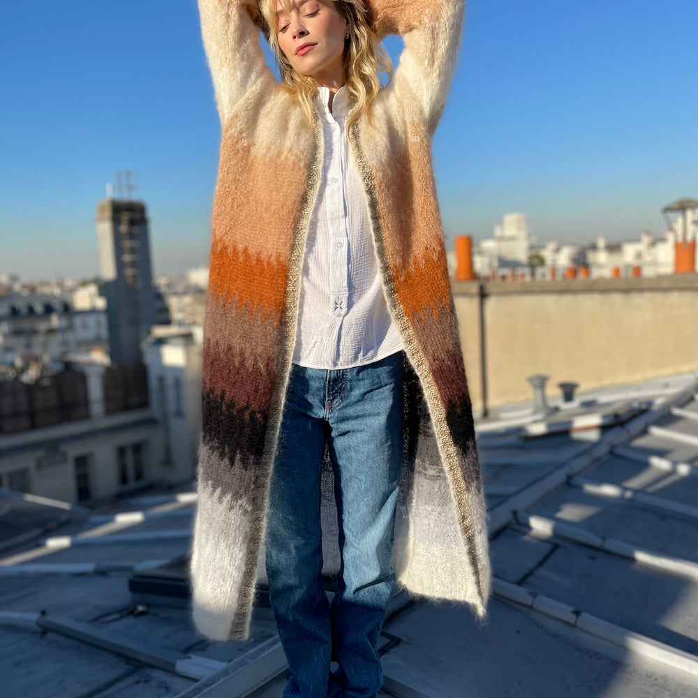 COAT HOODIE TIE&DYE BEIGE
